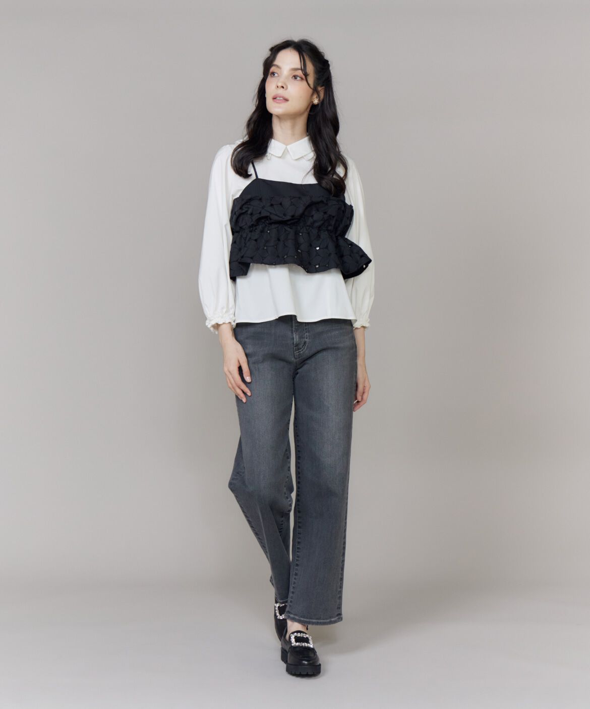 Maglie le cassetto「フラワー刺繍ビスチェ」|シャツ・ブラウス|