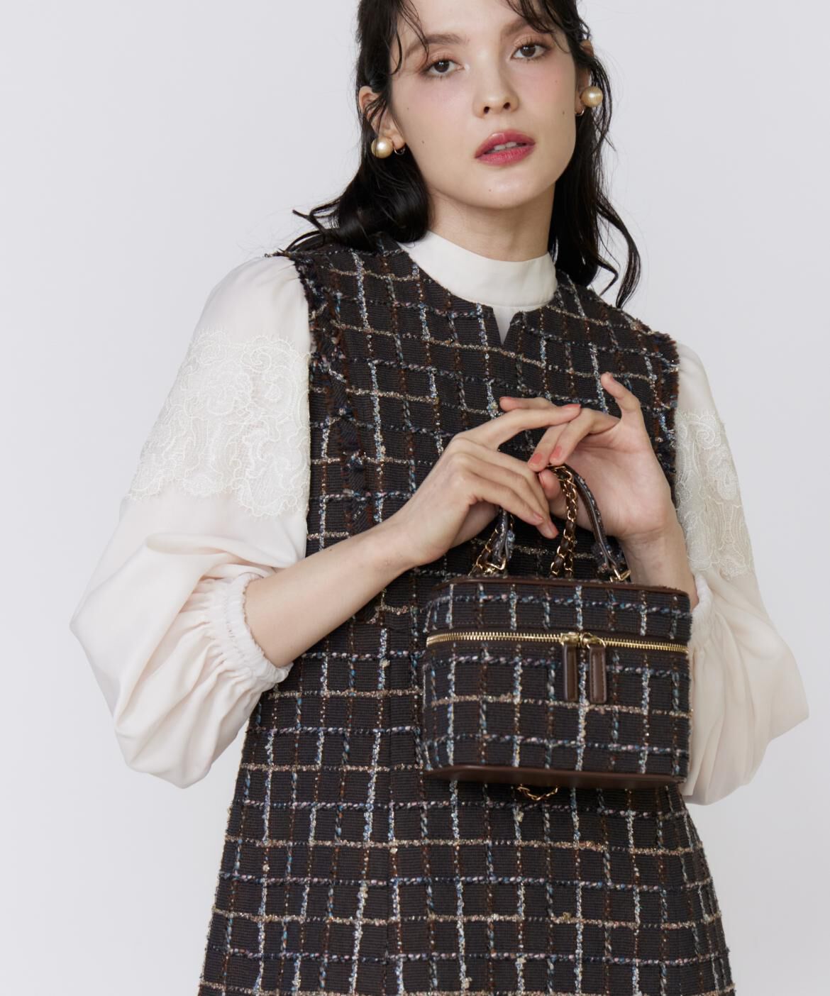 Maglie le cassetto「《M Maglie le cassetto》LINTONツイードバニティバッグ」|ハンドバッグ|