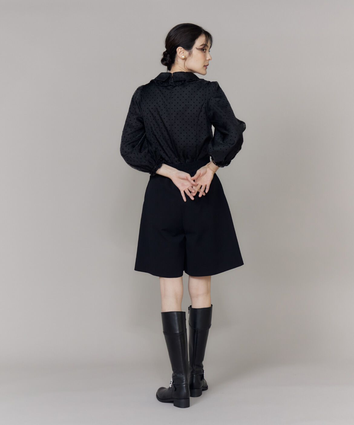 Maglie le cassetto「《WEB・POPUP限定商品》オーガンドットフロッキー衿フリルブラウス」|シャツ・ブラウス|