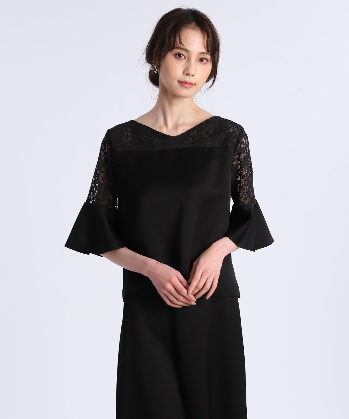 Maglie le cassetto「《M Maglie le cassetto》レースドッキングブラウス」|シャツ・ブラウス|