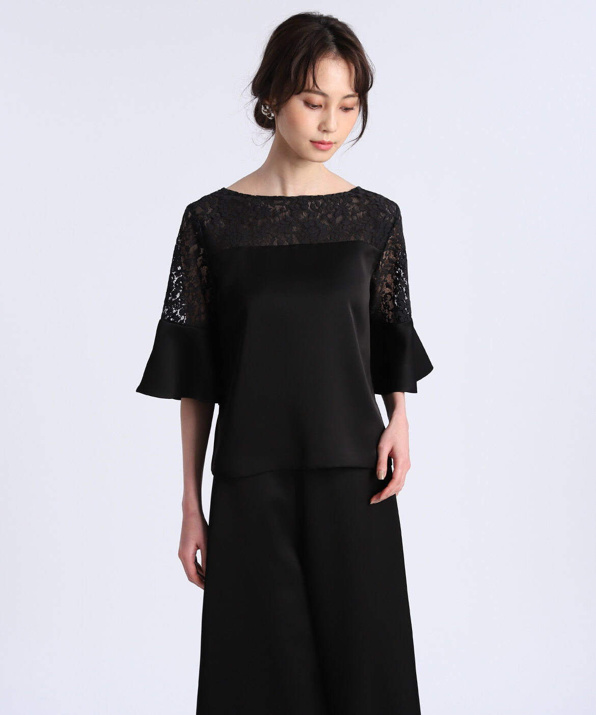 Maglie le cassetto「《M Maglie le cassetto》レースドッキングブラウス」|シャツ・ブラウス|