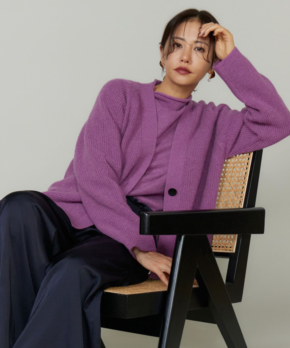 Le Souk「アルパカブレンドＶネックカーディガン」|カーディガン|