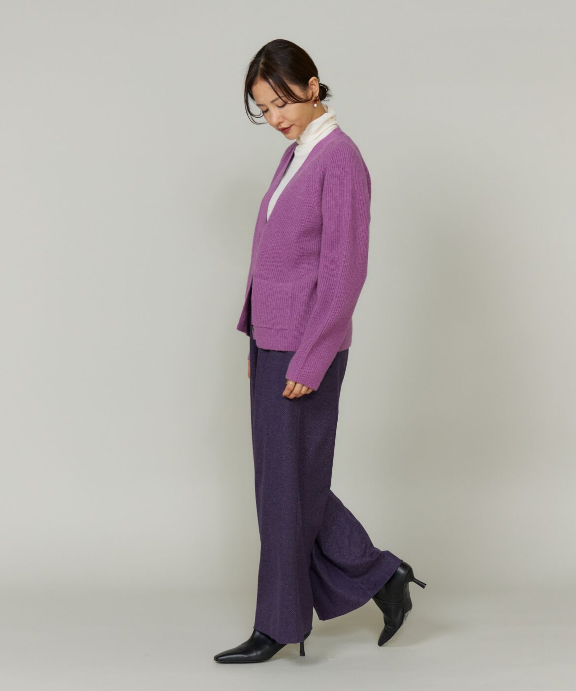 Le Souk「アルパカブレンドＶネックカーディガン」|カーディガン|