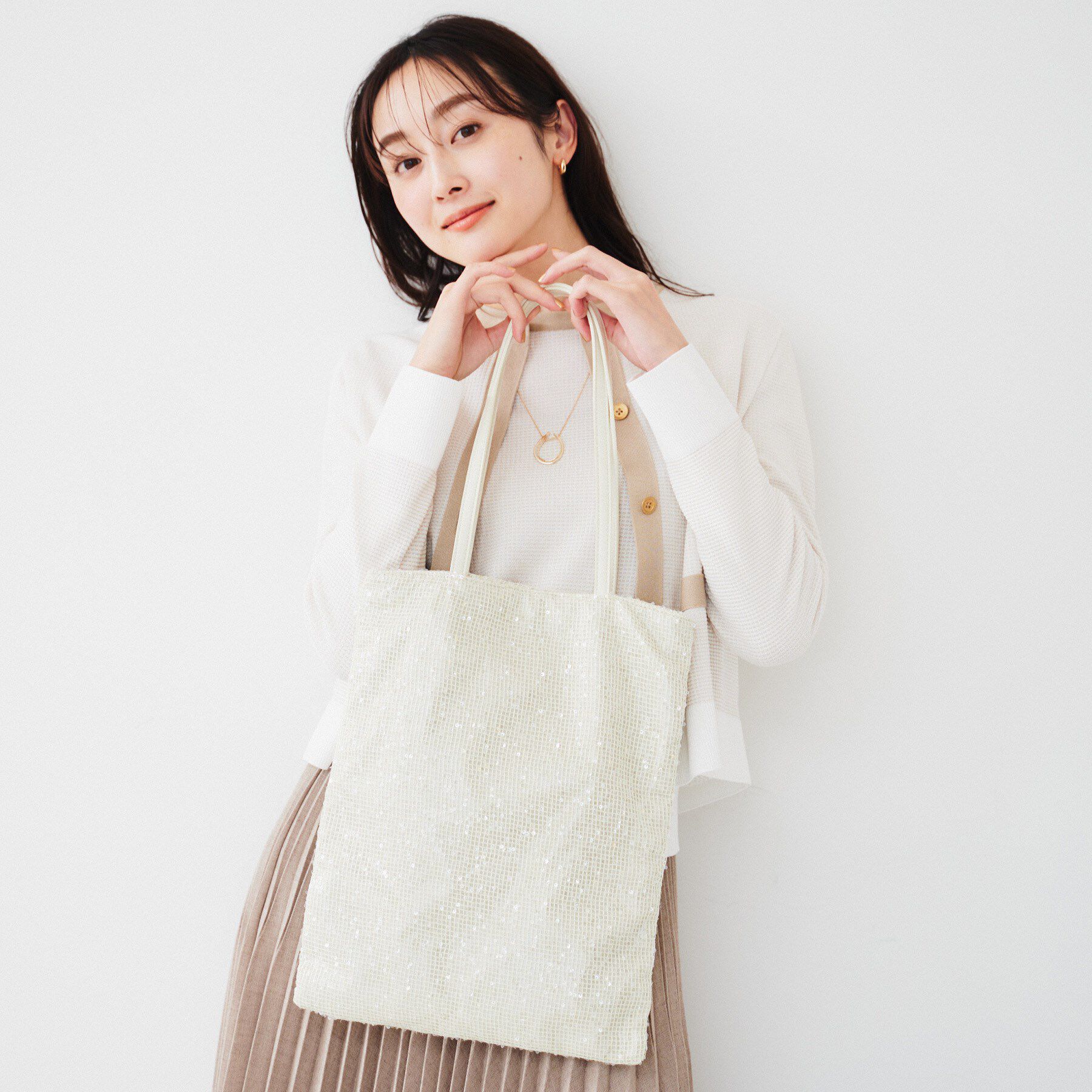 UNTITLED「スパンコールメッシュトート」|トートバッグ|