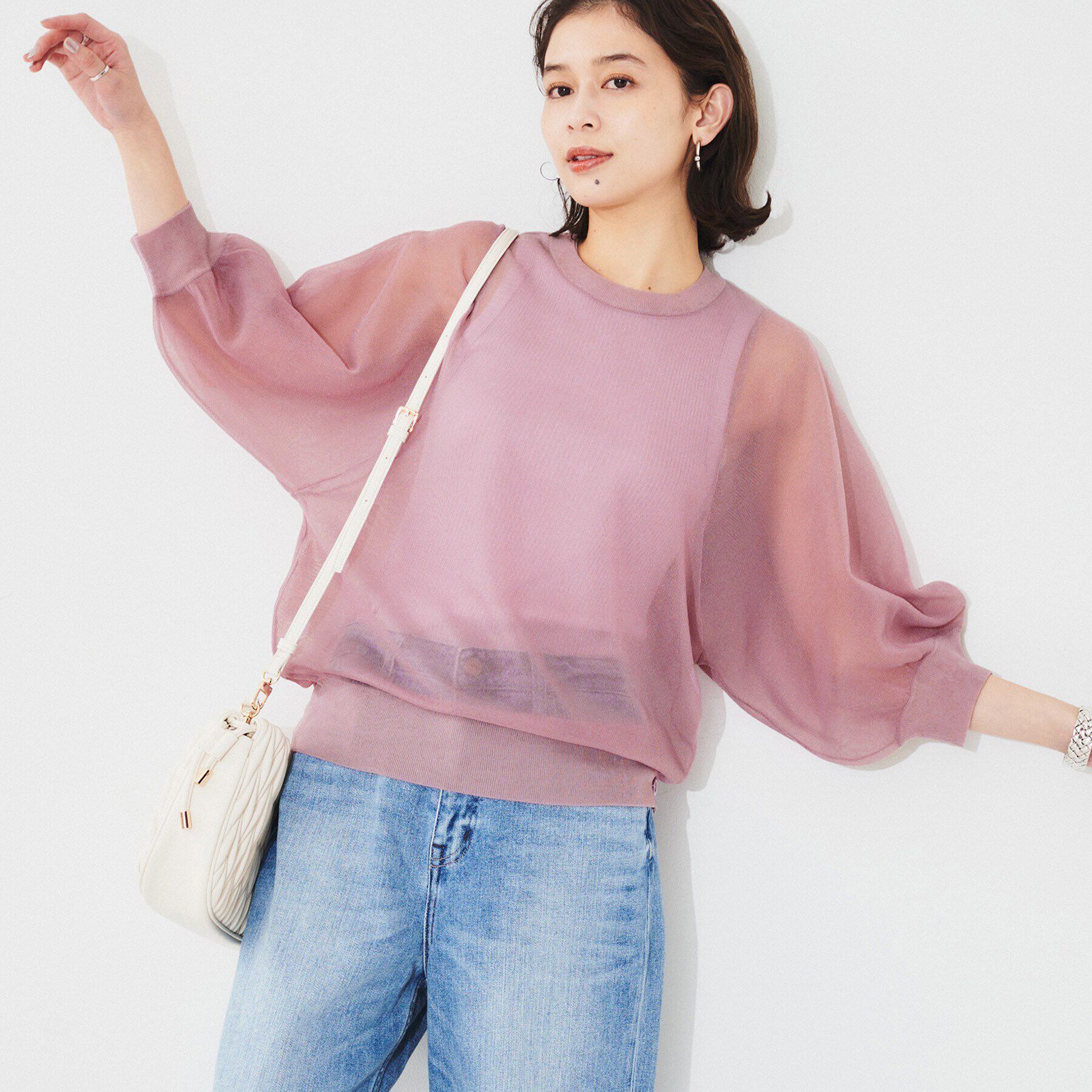 UNTITLED「【Munich】シアーパフスリーブプルオーバー」|Tシャツ・カットソー|