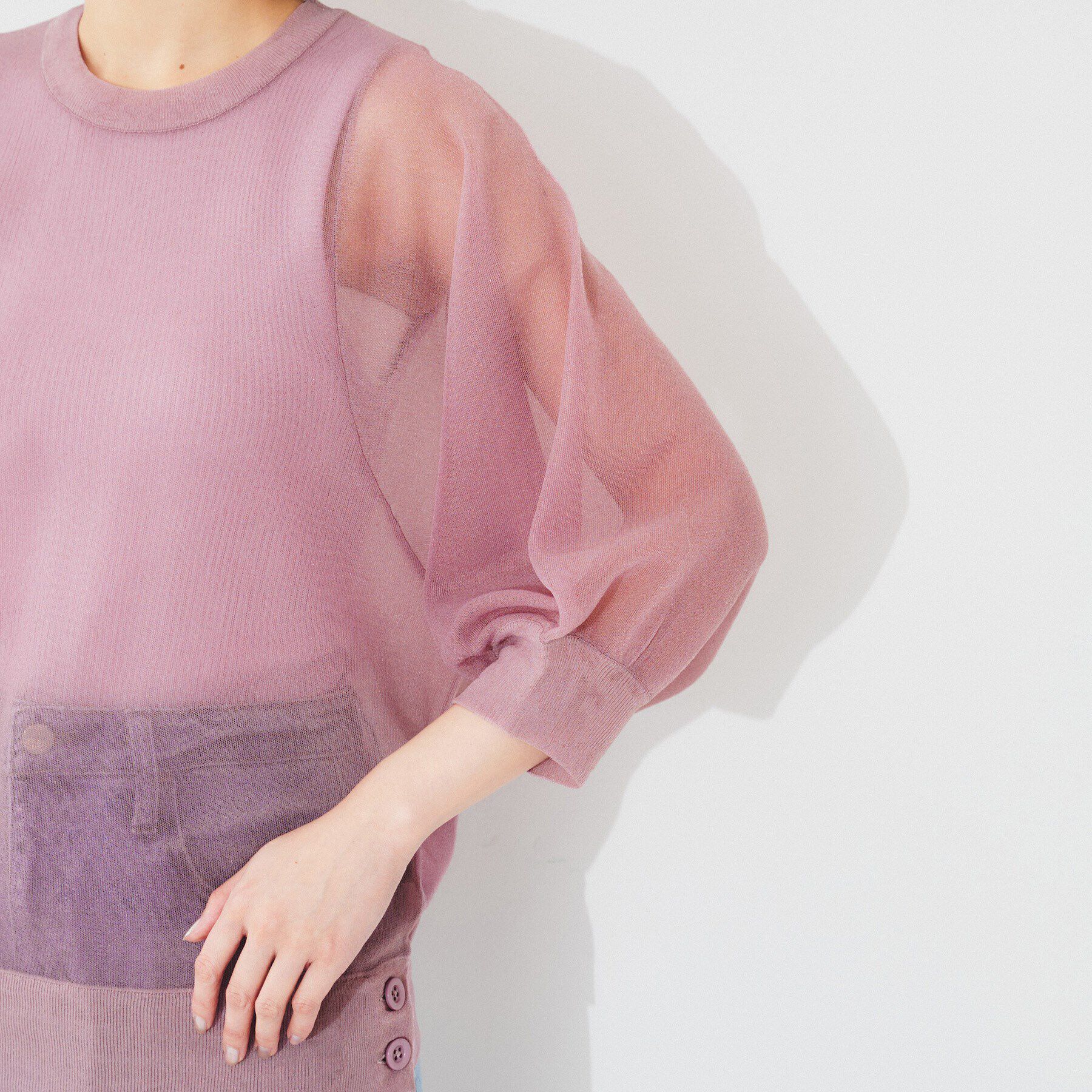 UNTITLED「【Munich】シアーパフスリーブプルオーバー」|Tシャツ・カットソー|