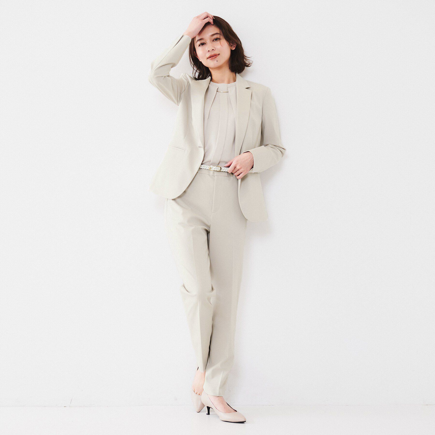 UNTITLED「【通勤スーツ】コットン混ジャージ テーパードパンツ」|その他|