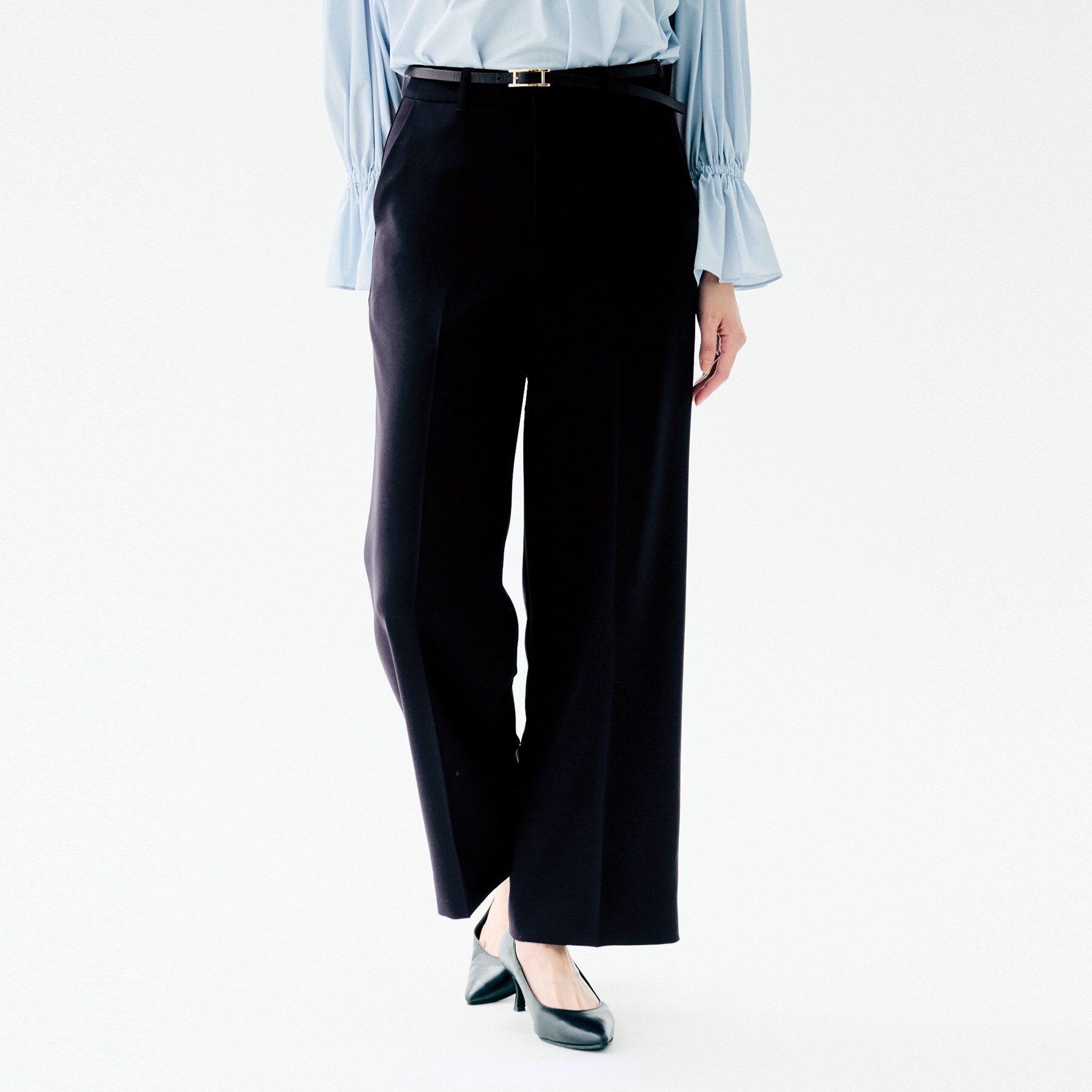 UNTITLED「【洗えるスーツ/ストレッチ性/後ろウエストゴム】ワイドパンツ」|その他|