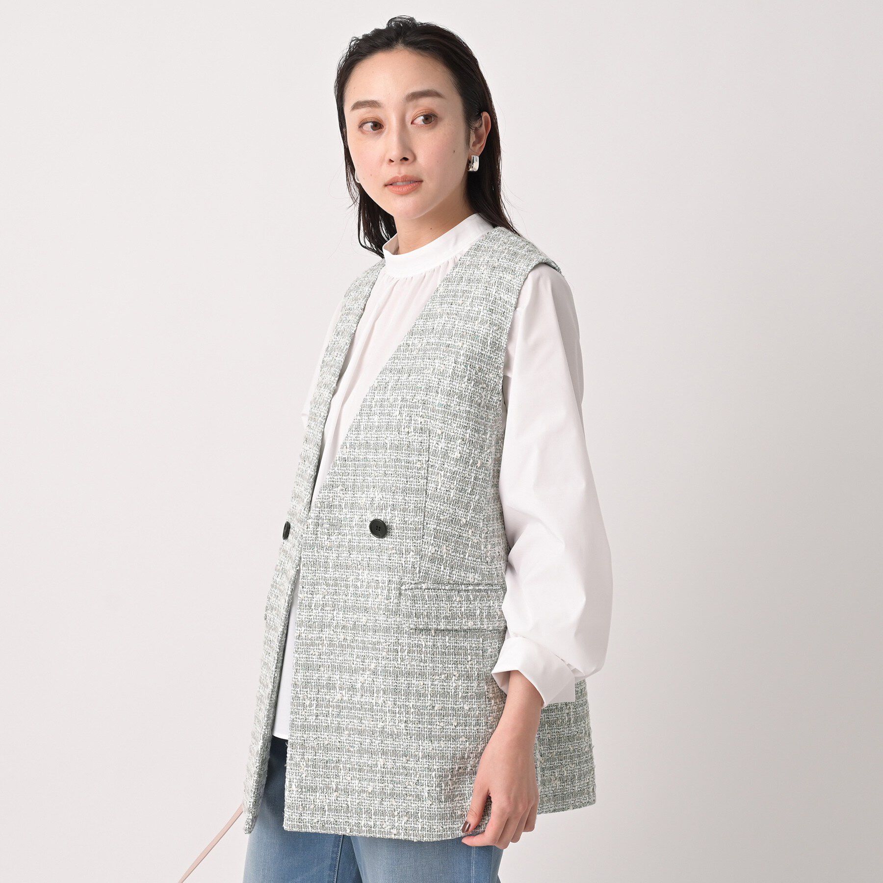 UNTITLED「ツイードカラーレスジレ」|ブルゾン・スタジャン|