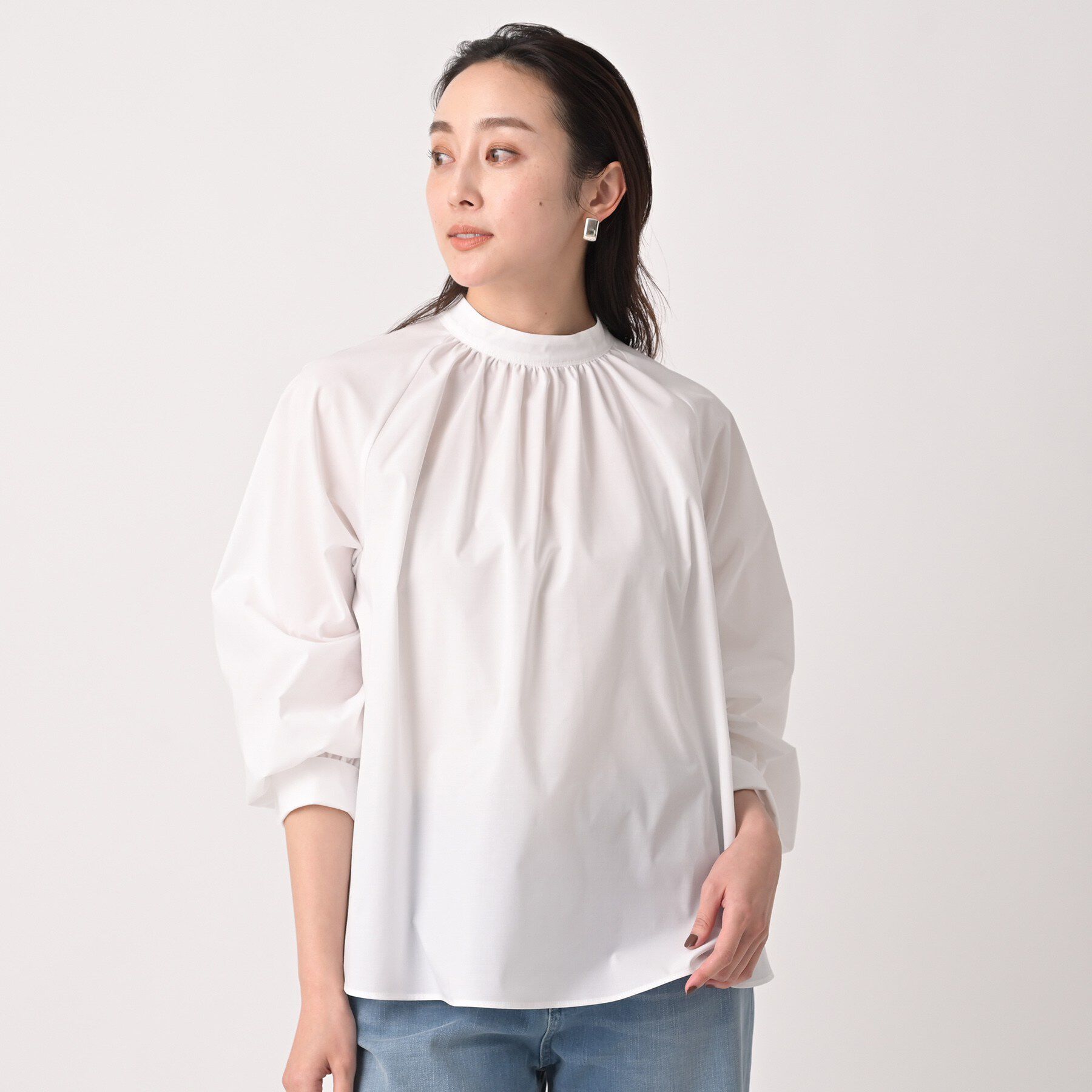 UNTITLED「タイプライタースタンドネックブラウス」|シャツ・ブラウス|