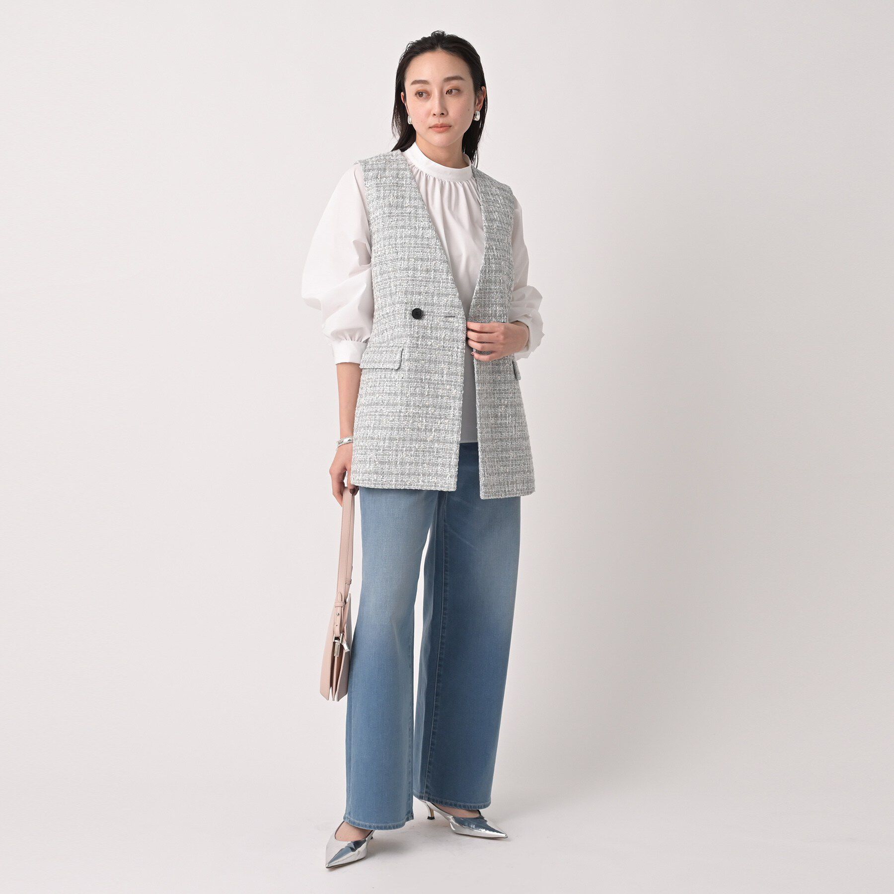 UNTITLED「タイプライタースタンドネックブラウス」|シャツ・ブラウス|