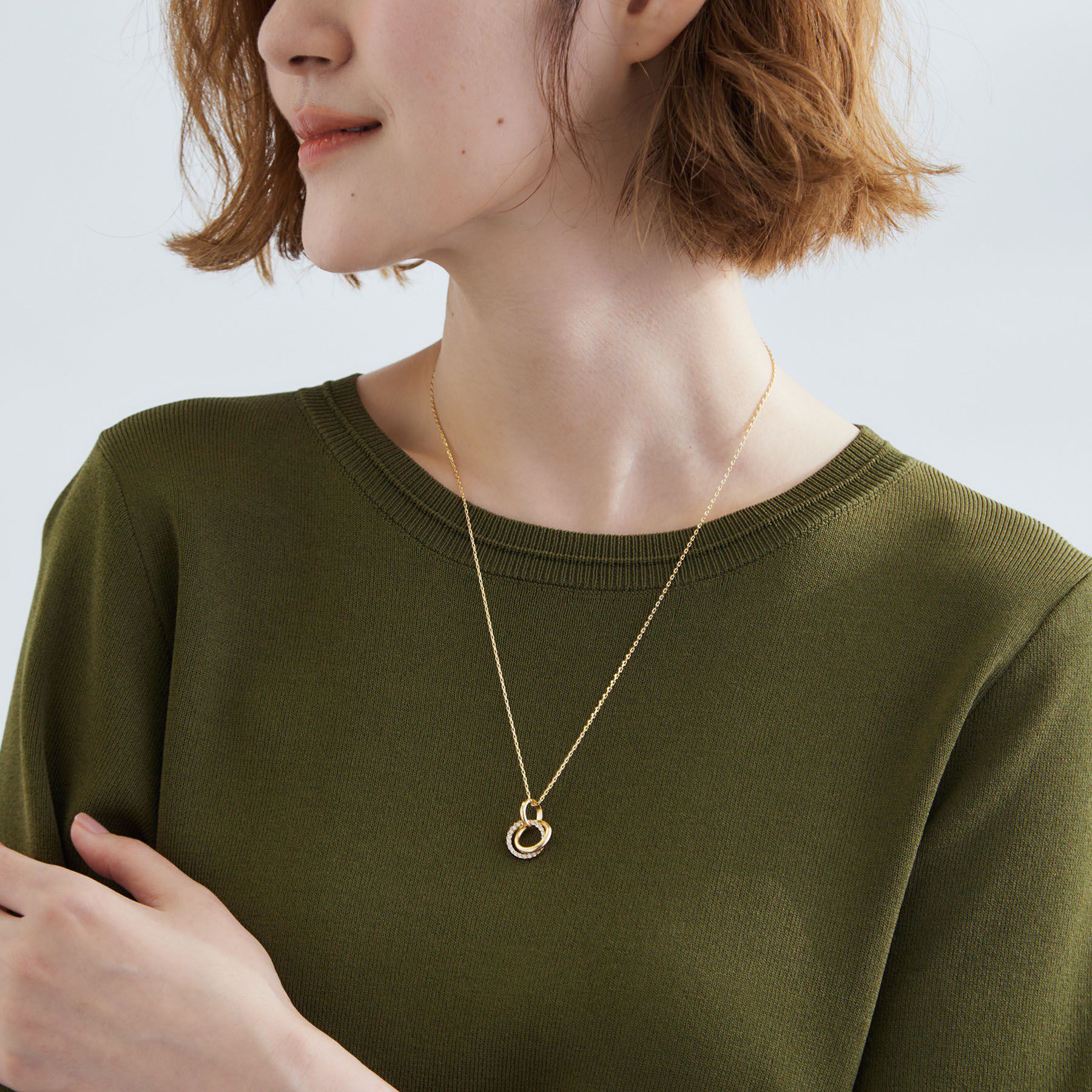 grove「サークルキュービックビジューネックレス」|ネックレス|