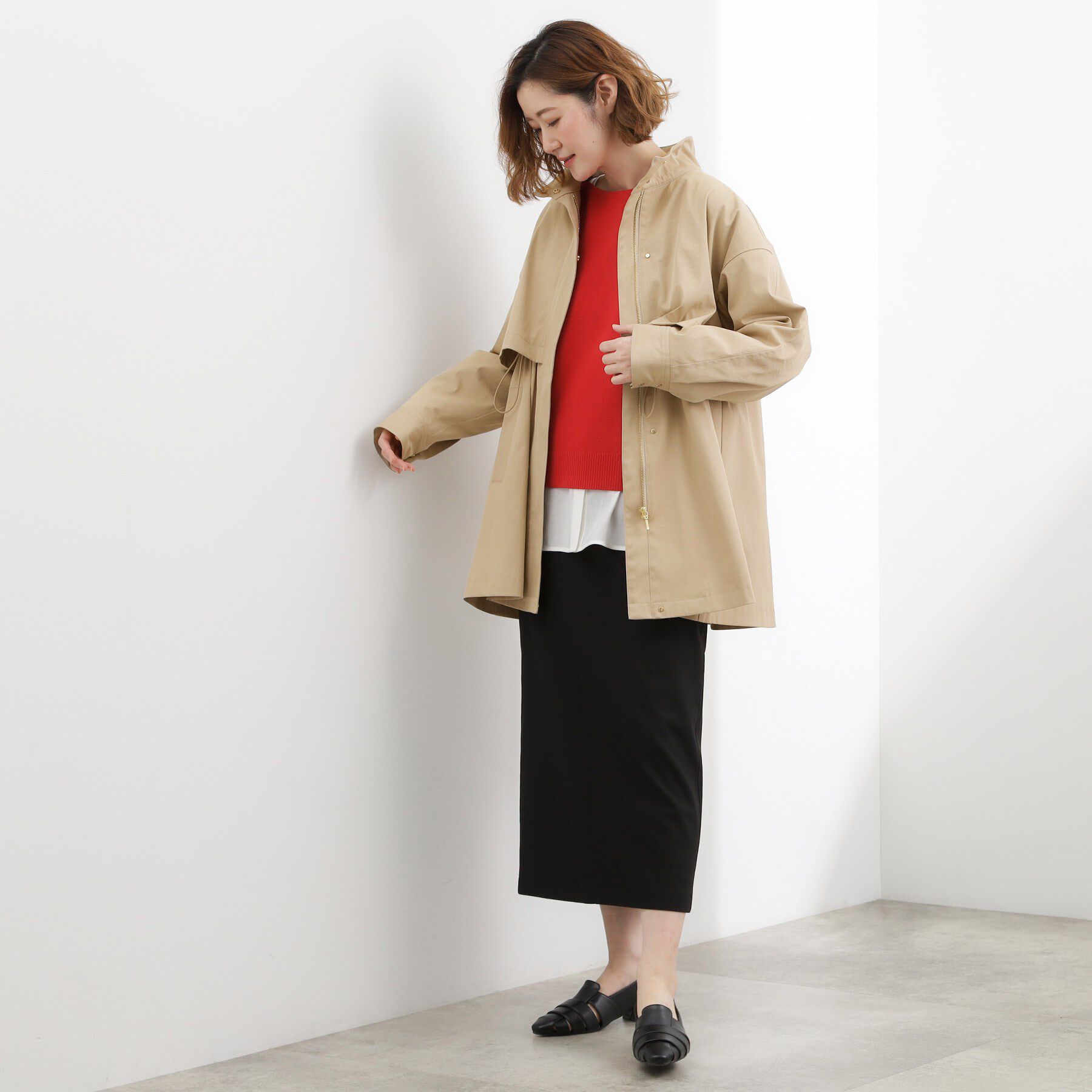 grove「【撥水／シルエット2WAY】羽織るだけでサマになる、スタンドネックテントラインコート」|その他|