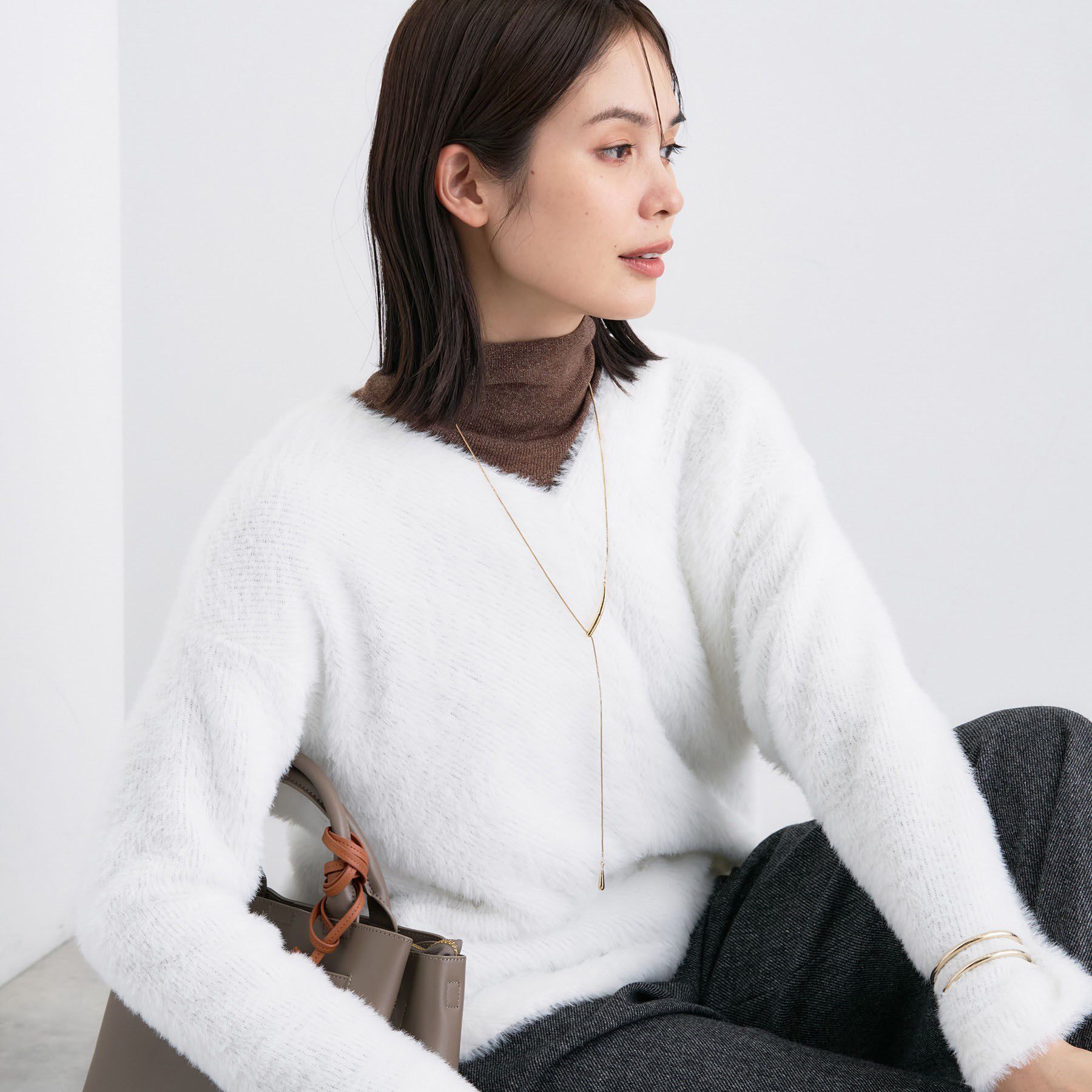 INDIVI「【洗える】エアリーシャギートップス」|Tシャツ・カットソー|