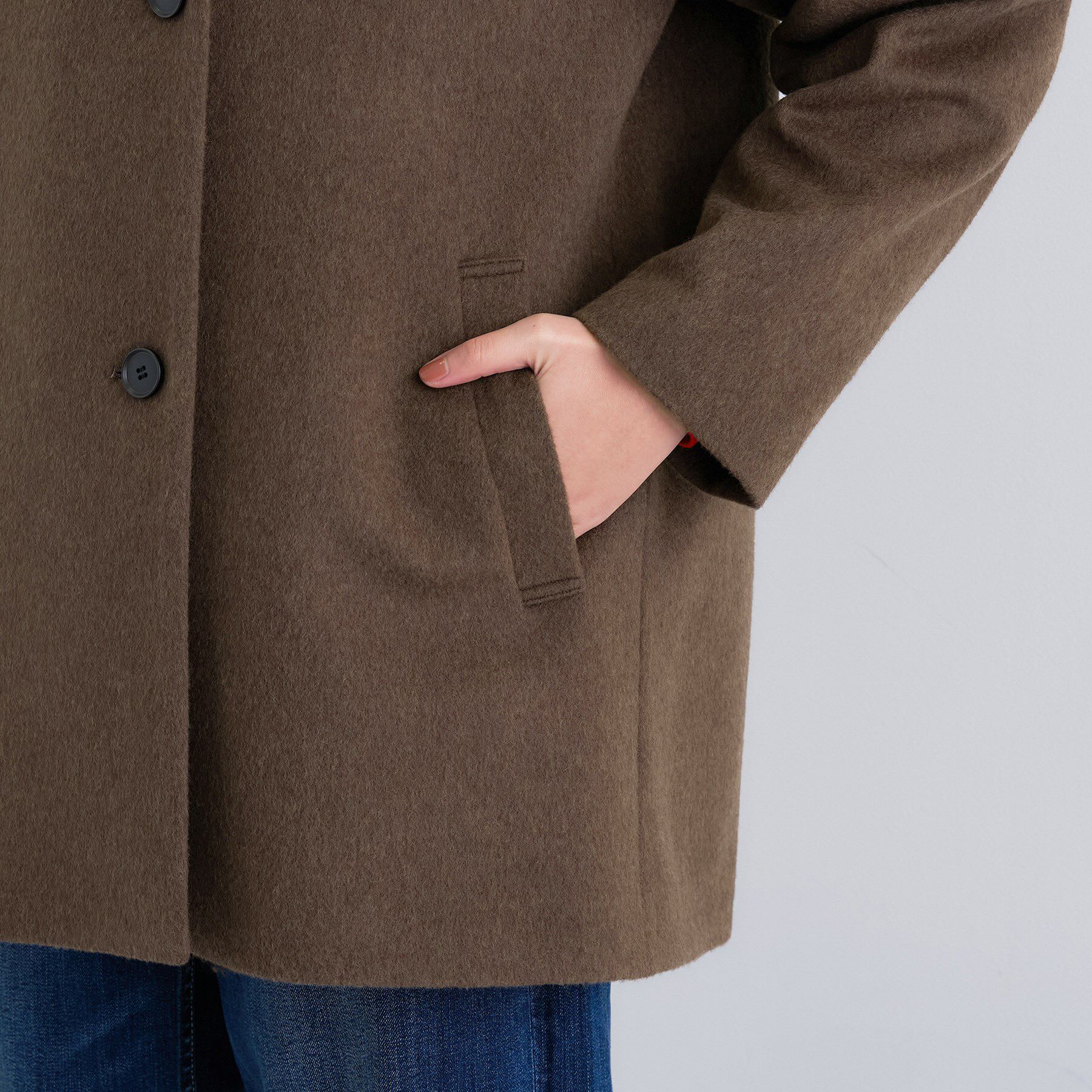 INDIVI「【日本製／ミドル丈】スタンドカラーミドルコート」|その他|