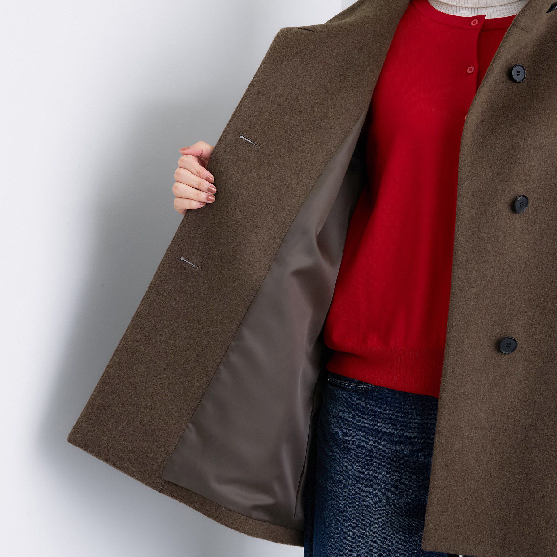 INDIVI「【日本製／ミドル丈】スタンドカラーミドルコート」|その他|