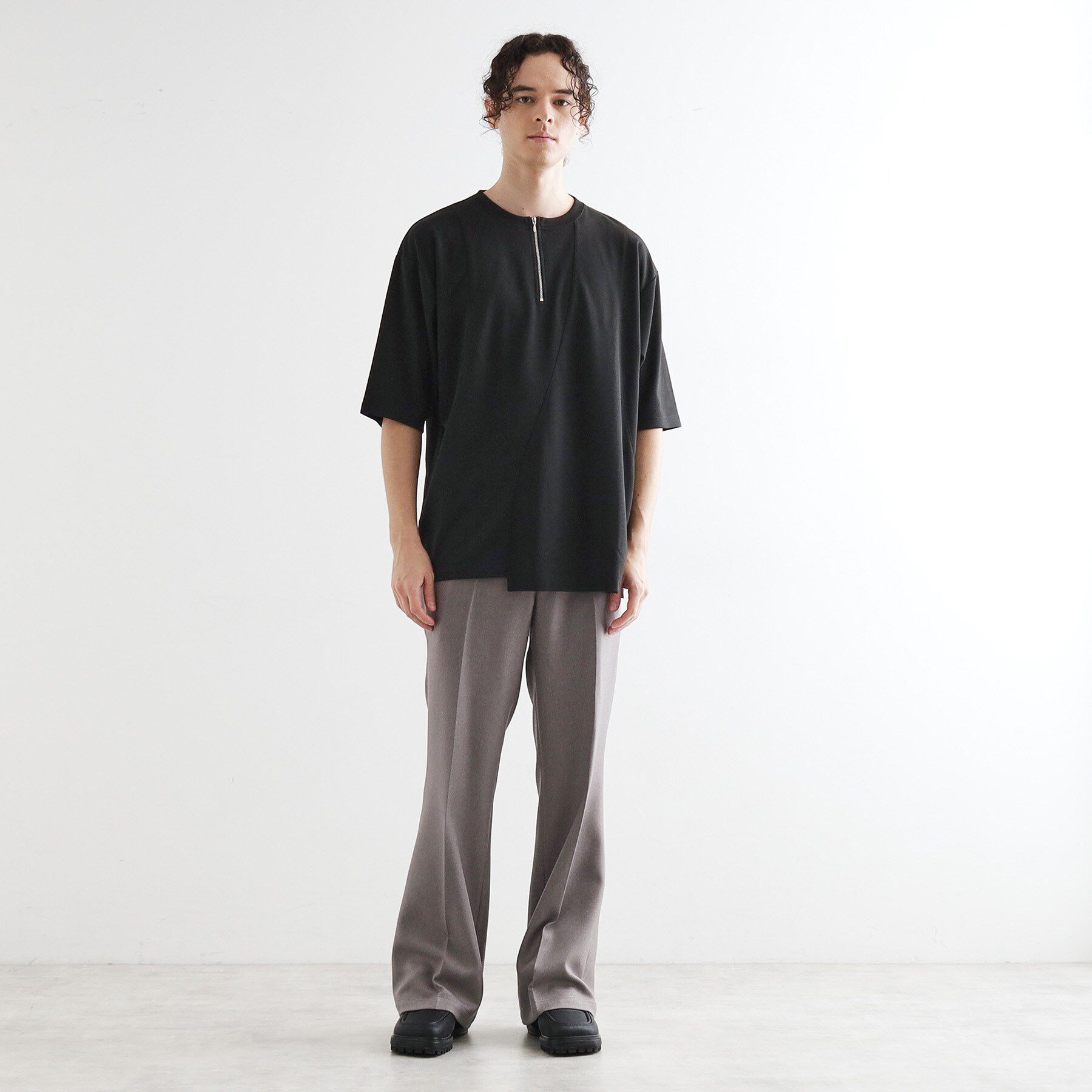 tk.TAKEO KIKUCHI「ウェーブ切替ジップTシャツ」|Tシャツ・カットソー|