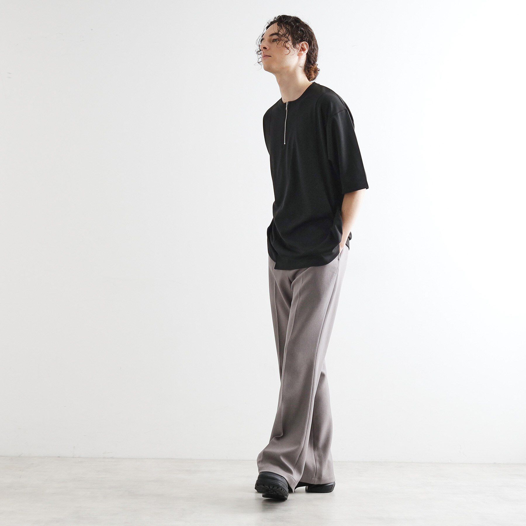 tk.TAKEO KIKUCHI「ウェーブ切替ジップTシャツ」|Tシャツ・カットソー|