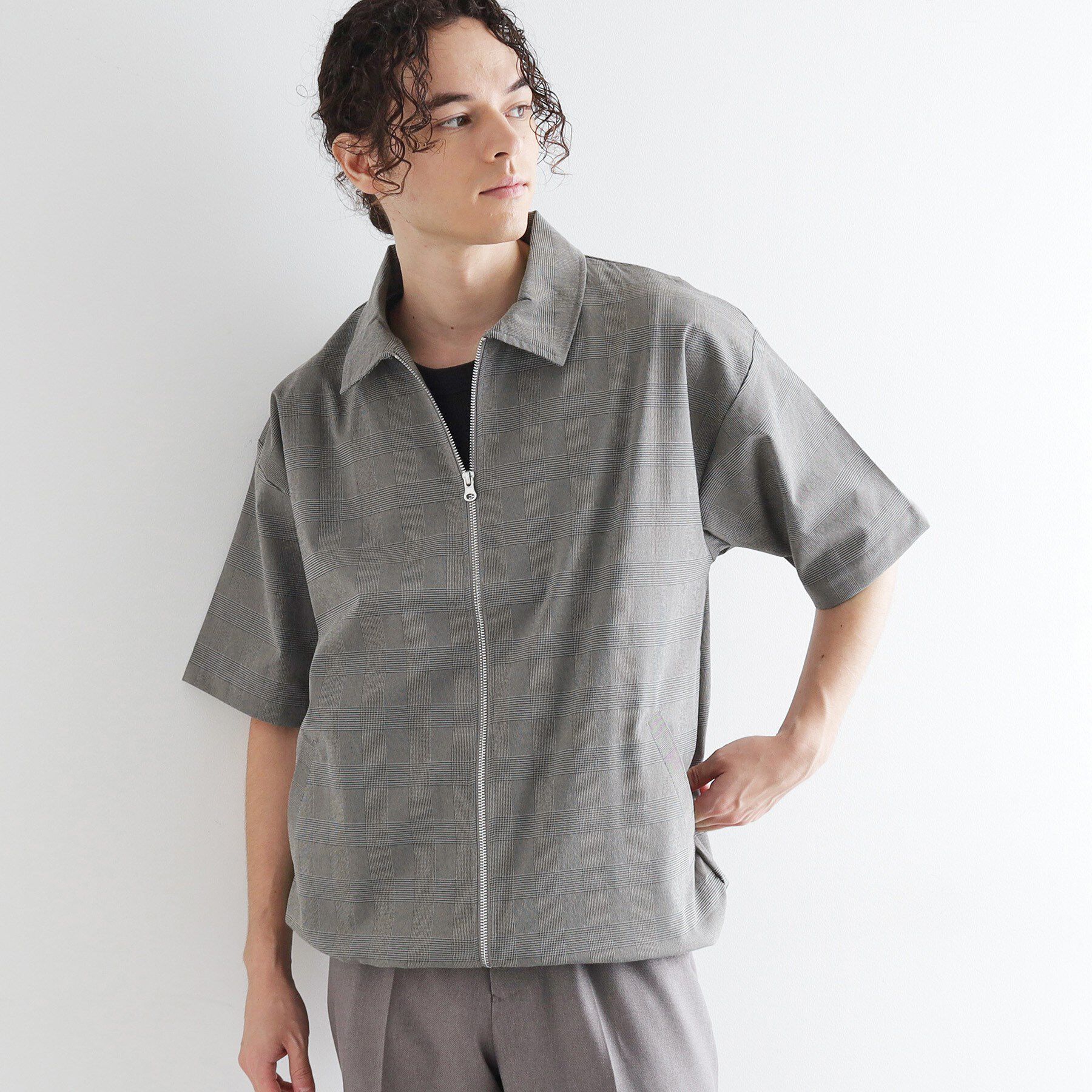 tk.TAKEO KIKUCHI「チェックシャツブルゾン」|シャツ・ブラウス|ライトグレー(211