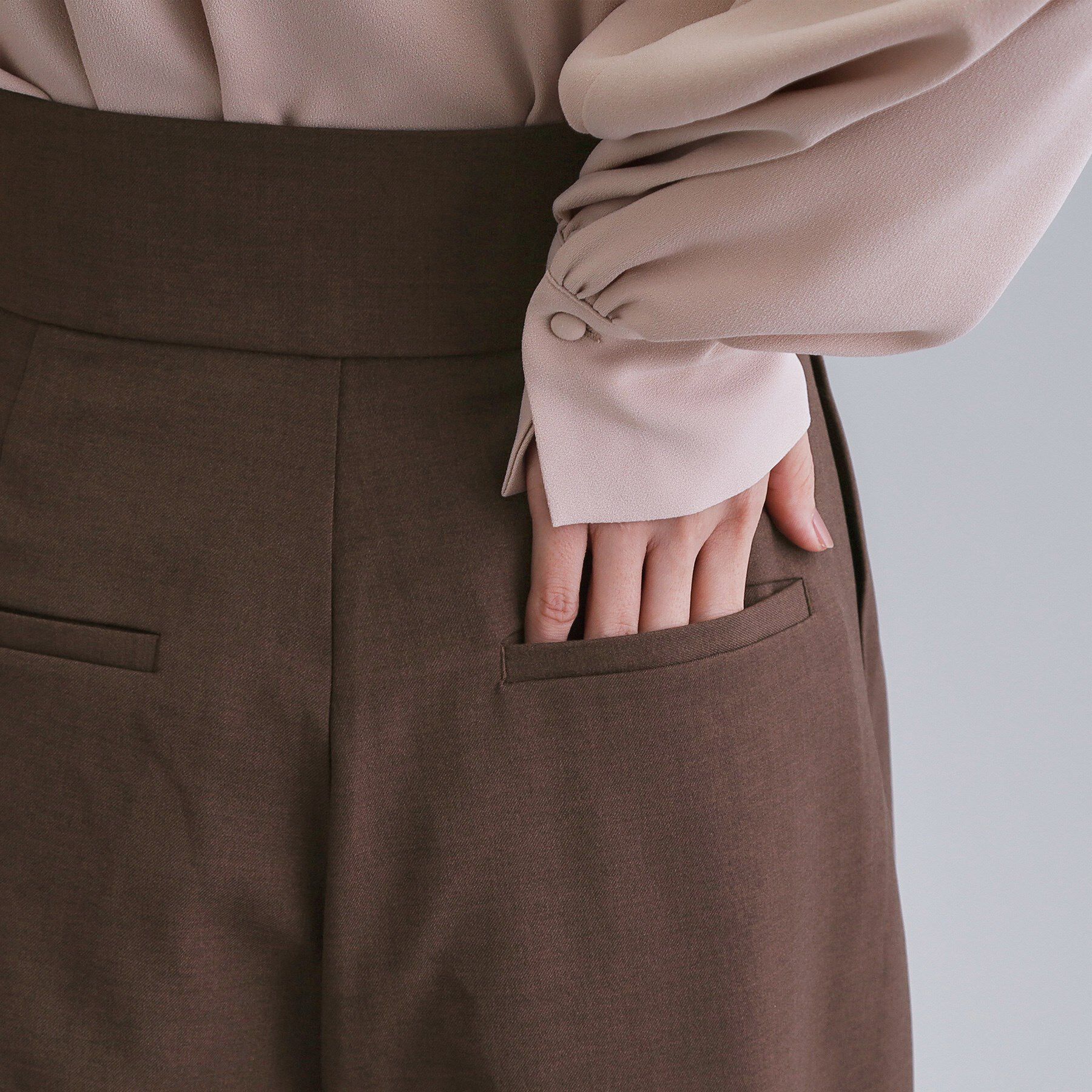 OPAQUE.CLIP「【es】ハイウエストタックワイドパンツ【洗濯機洗い可】」|その他|