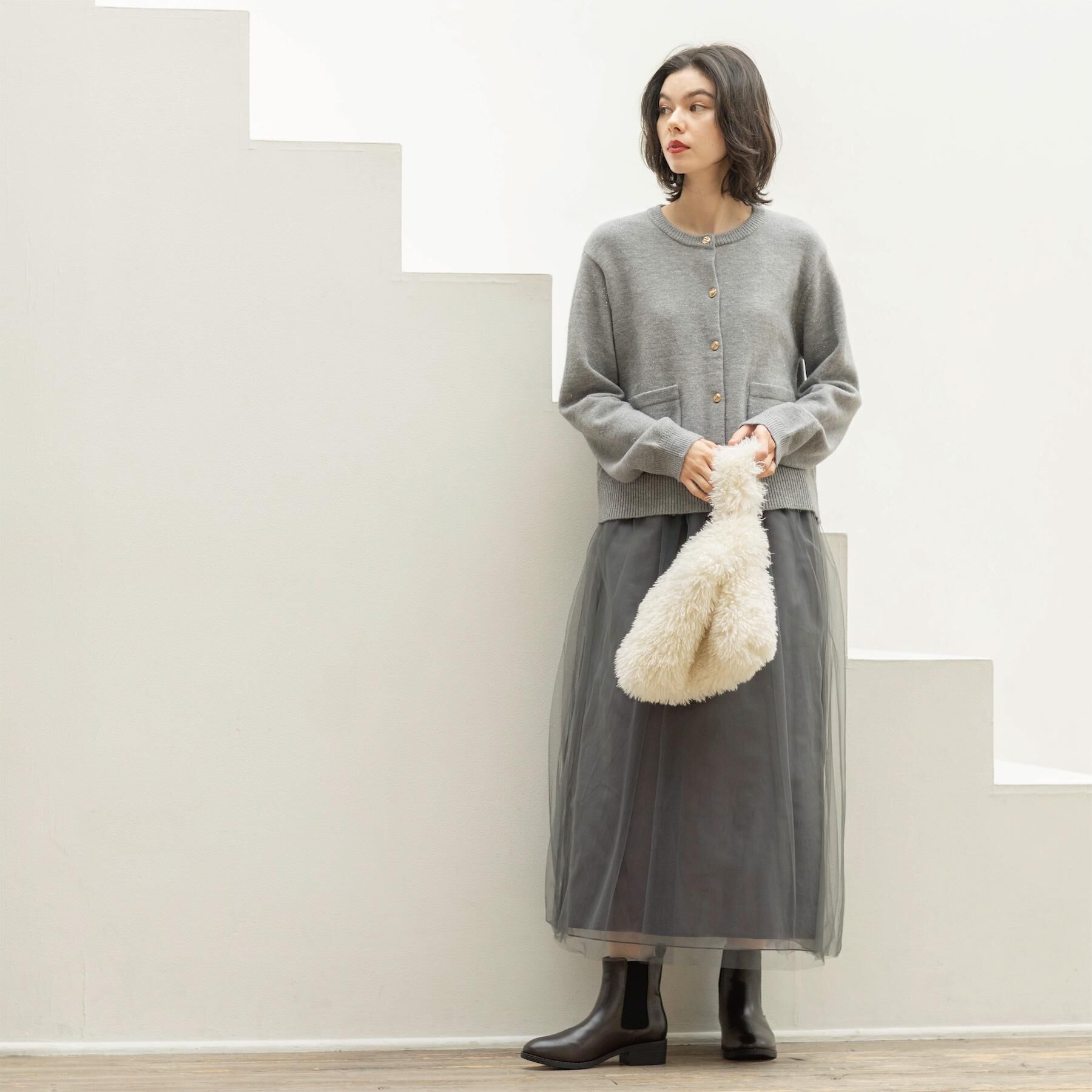 OPAQUE.CLIP「金ボタンラメニットカーディガン【洗濯機OK】」|カーディガン|