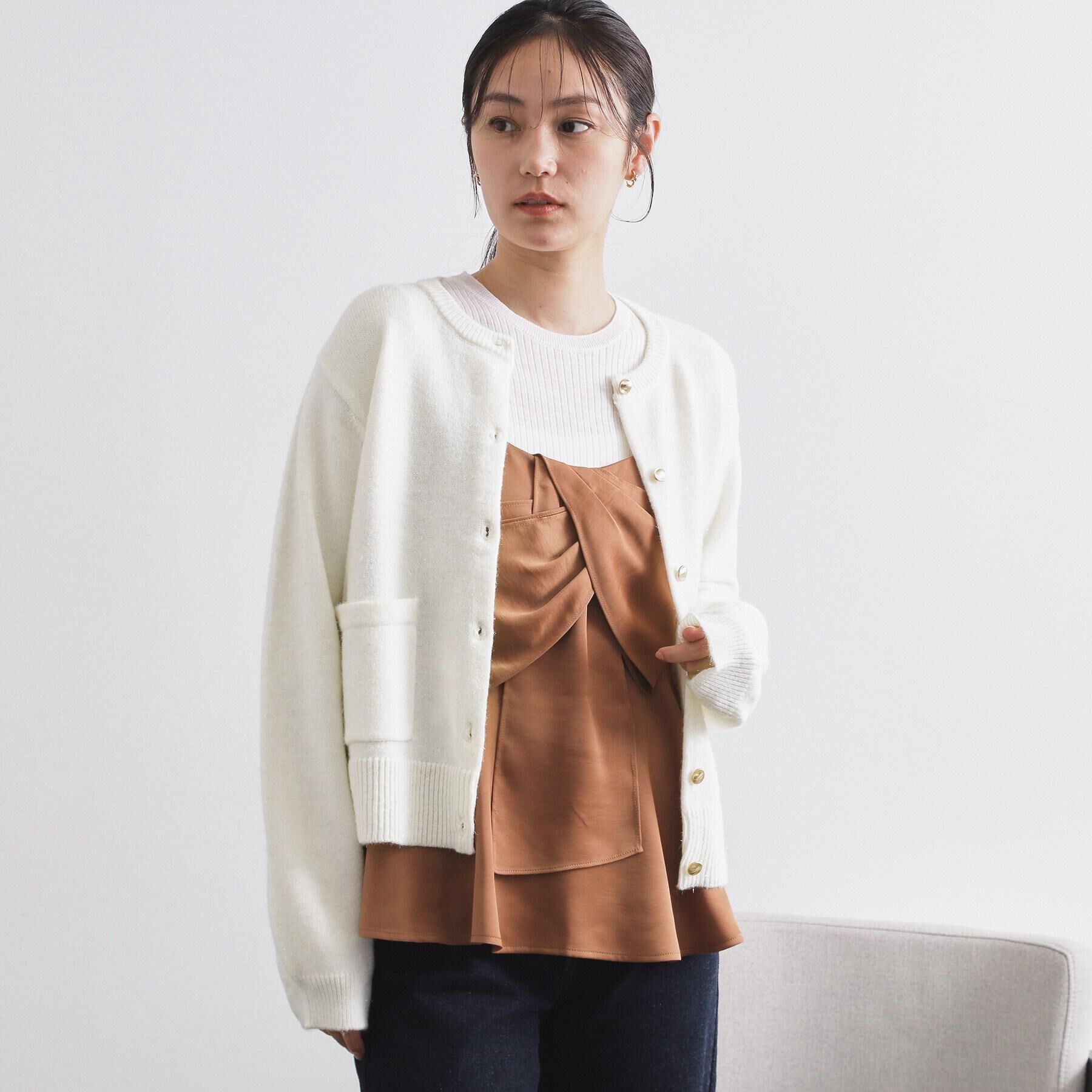 OPAQUE.CLIP「金ボタンラメニットカーディガン【洗濯機OK】」|カーディガン|