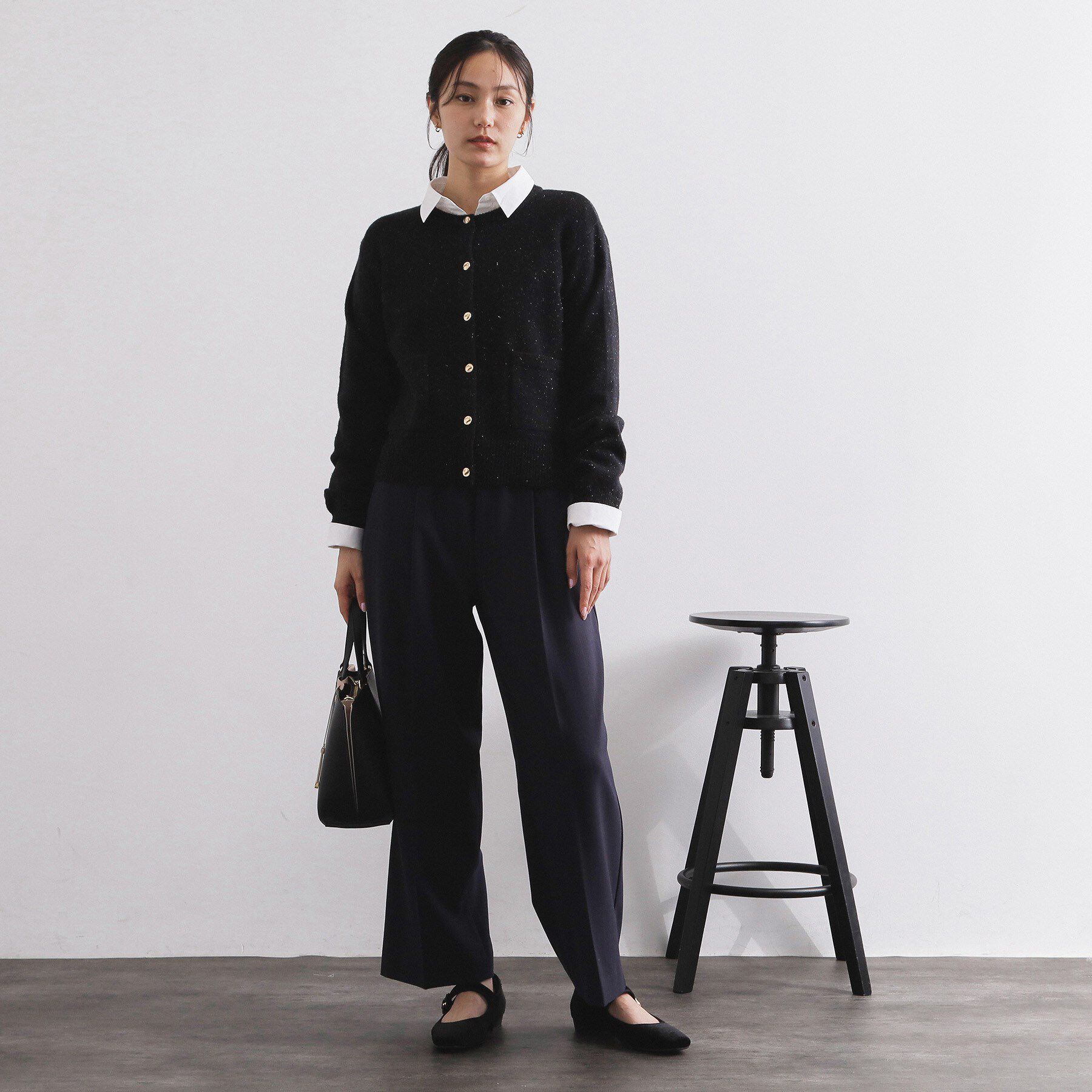 OPAQUE.CLIP「金ボタンラメニットカーディガン【洗濯機OK】」|カーディガン|