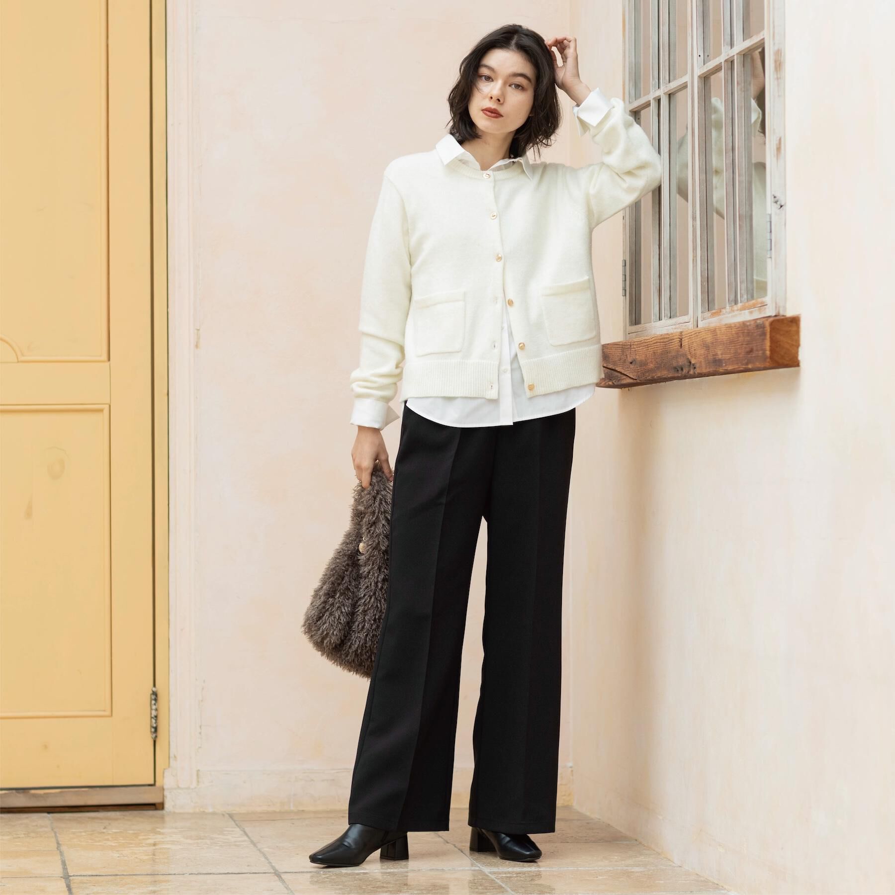 OPAQUE.CLIP「金ボタンラメニットカーディガン【洗濯機OK】」|カーディガン|