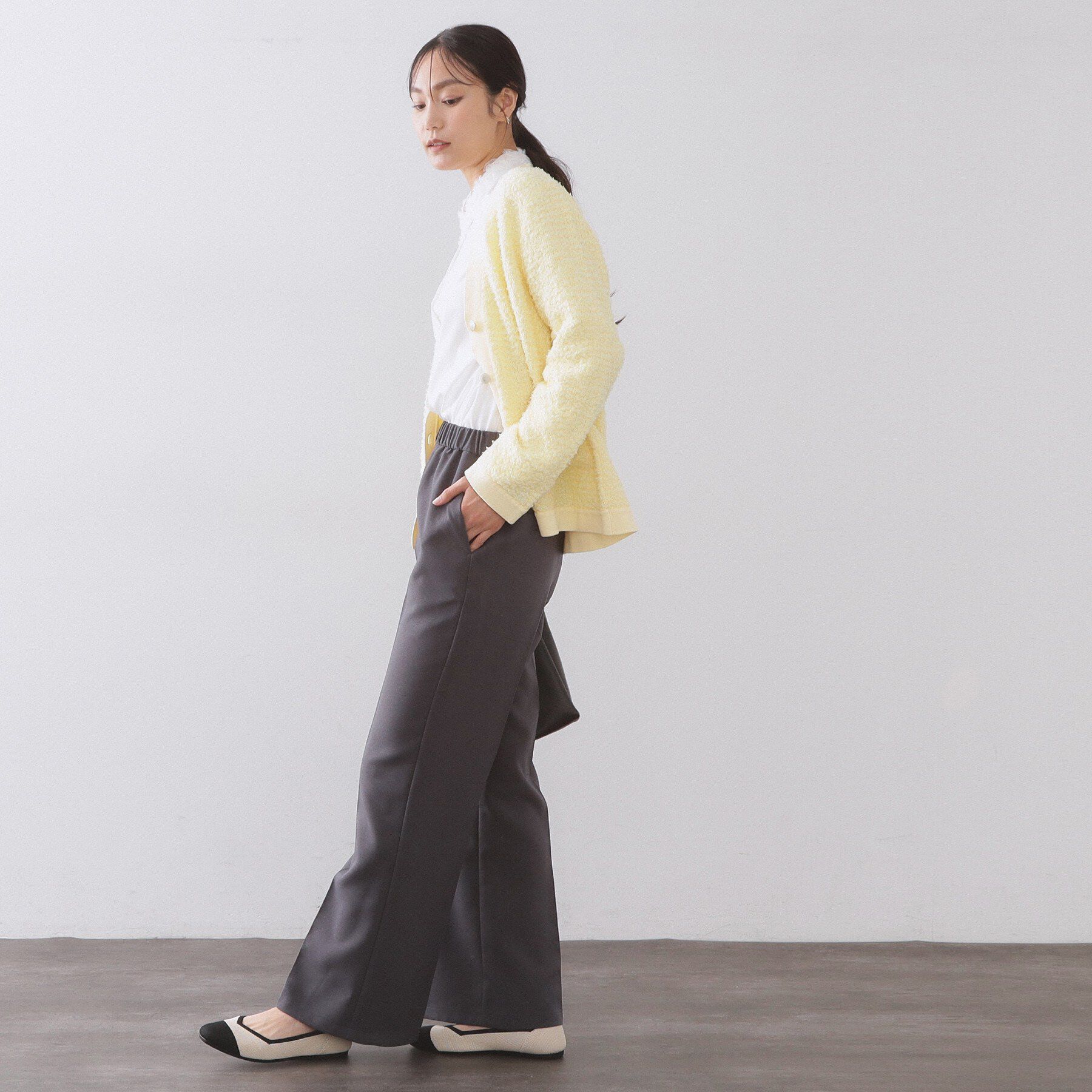 OPAQUE.CLIP「襟チュールシャツ【洗濯機OK】」|シャツ・ブラウス|