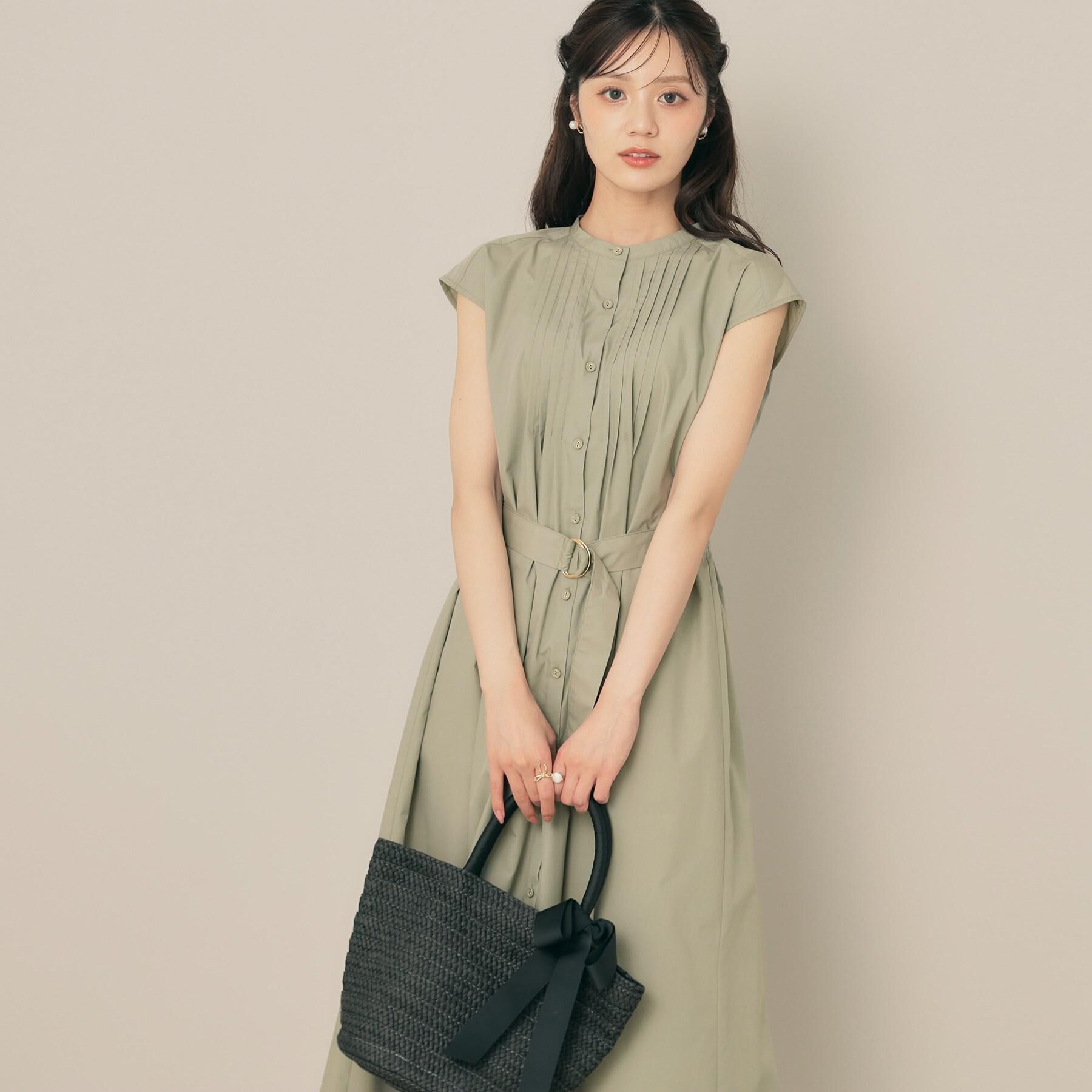 Couture broach「【Aライン・細見え】フロントタックシャツワンピース」|ワンピース|