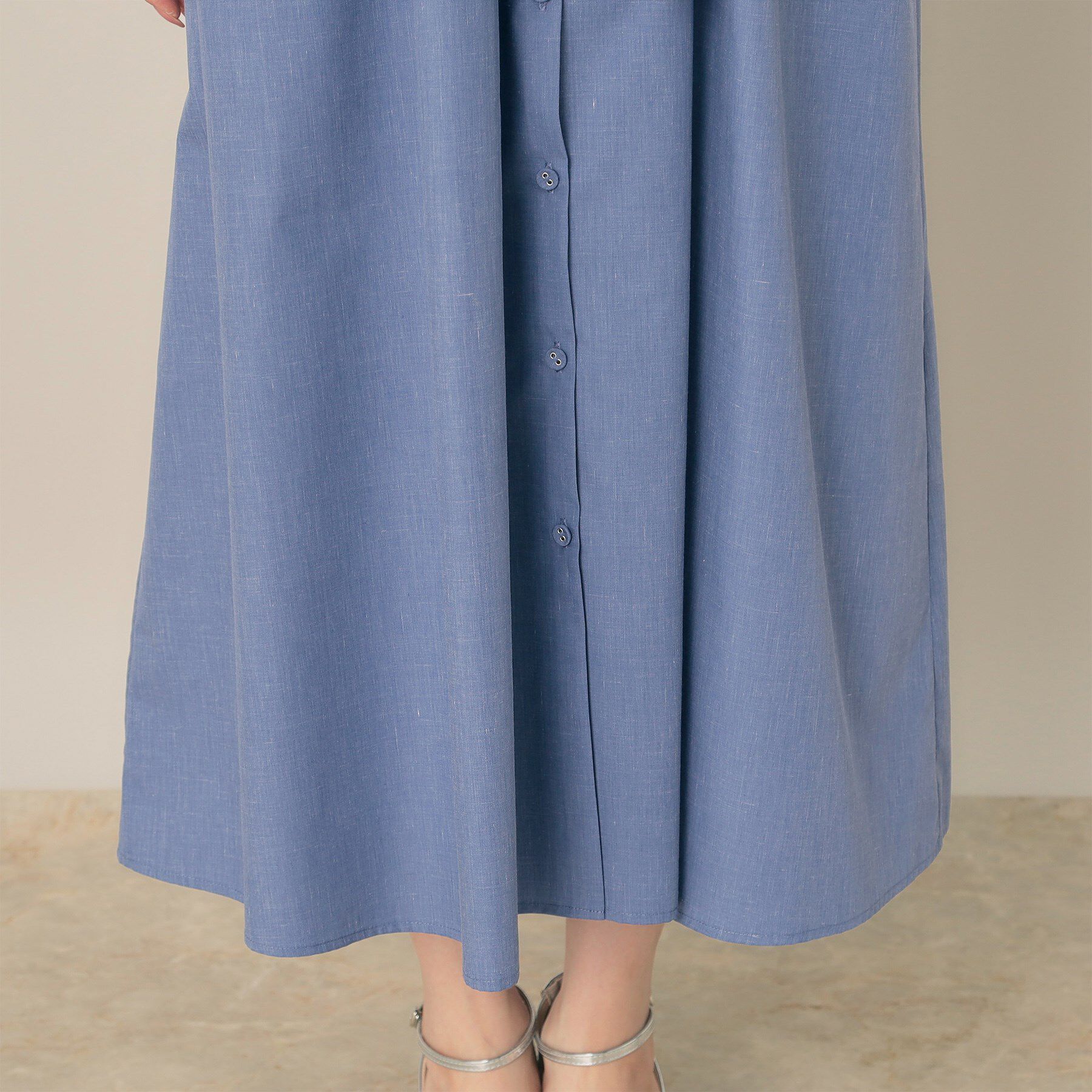 Couture broach「【Aライン・細見え】フロントタックシャツワンピース」|ワンピース|