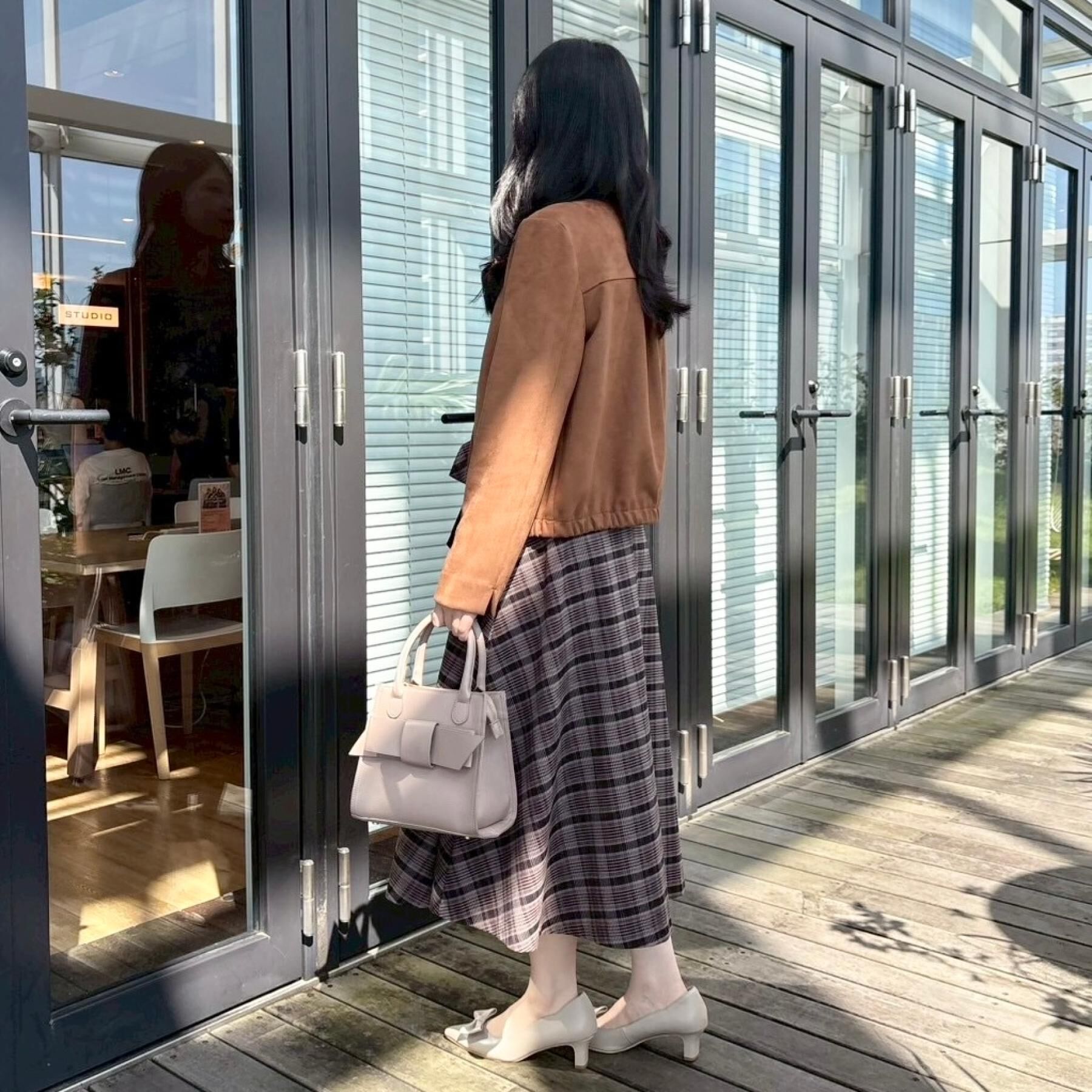 Couture broach「【通勤・大人上品】スエード調ダンボール ノーカラージャケット」|ブルゾン・スタジャン|