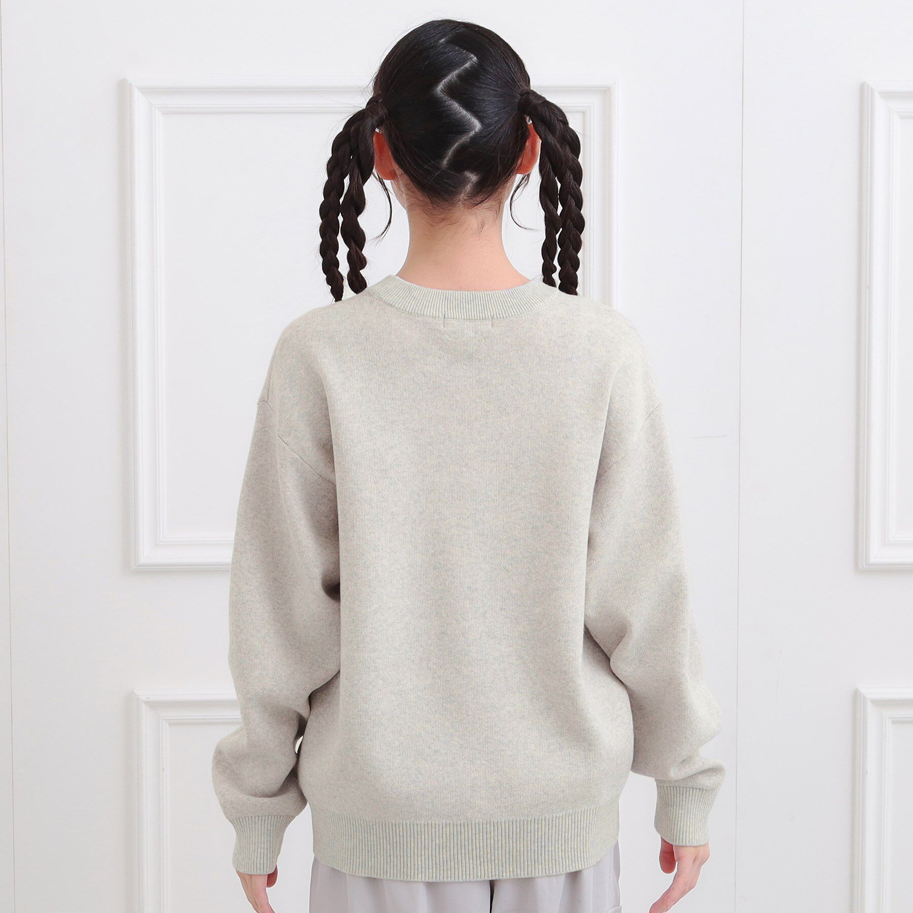 PINK-latte「コットンジャカードくまプルオーバー」|ニット・セーター|