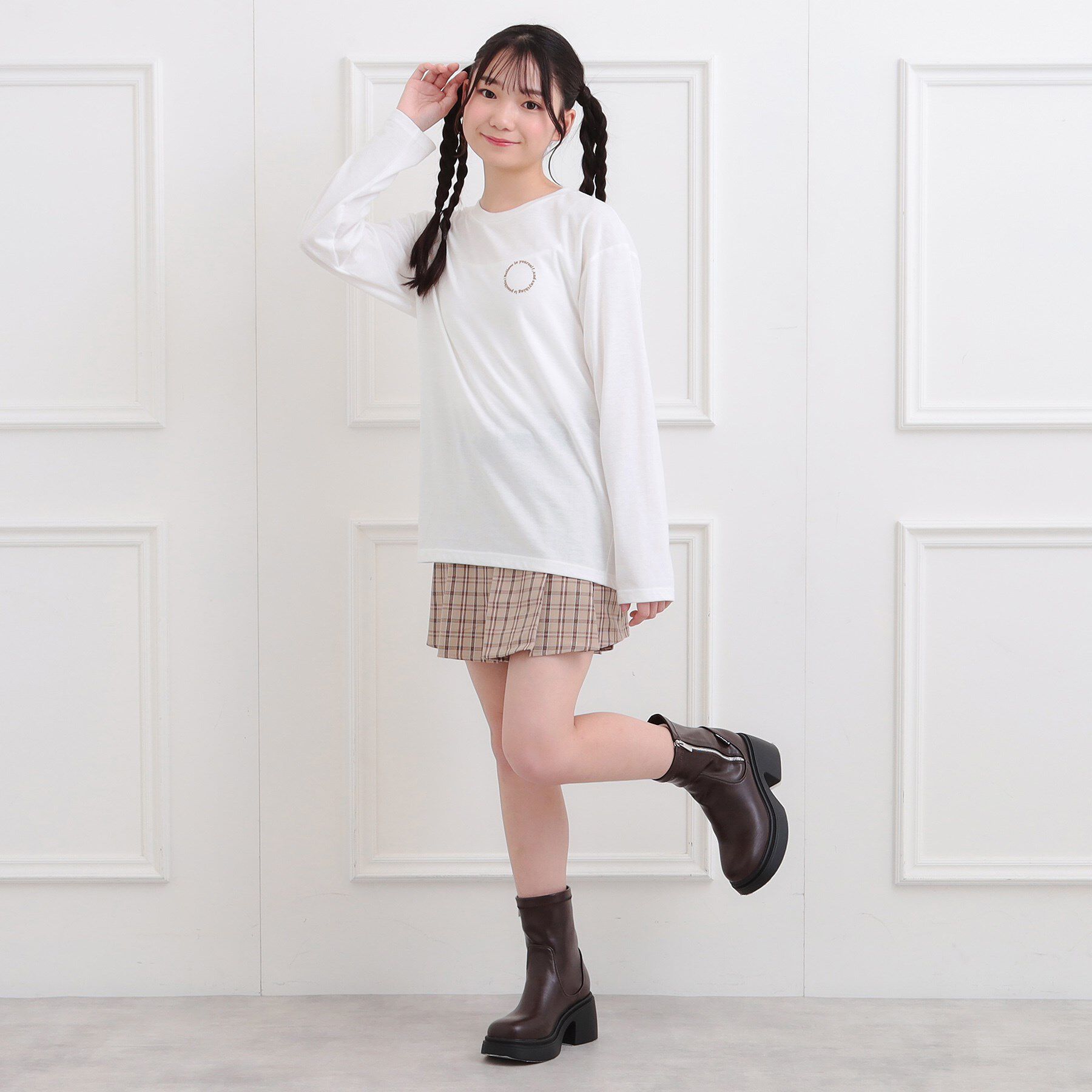 PINK-latte「フロッキーくまちゃんロンT」|Tシャツ・カットソー|