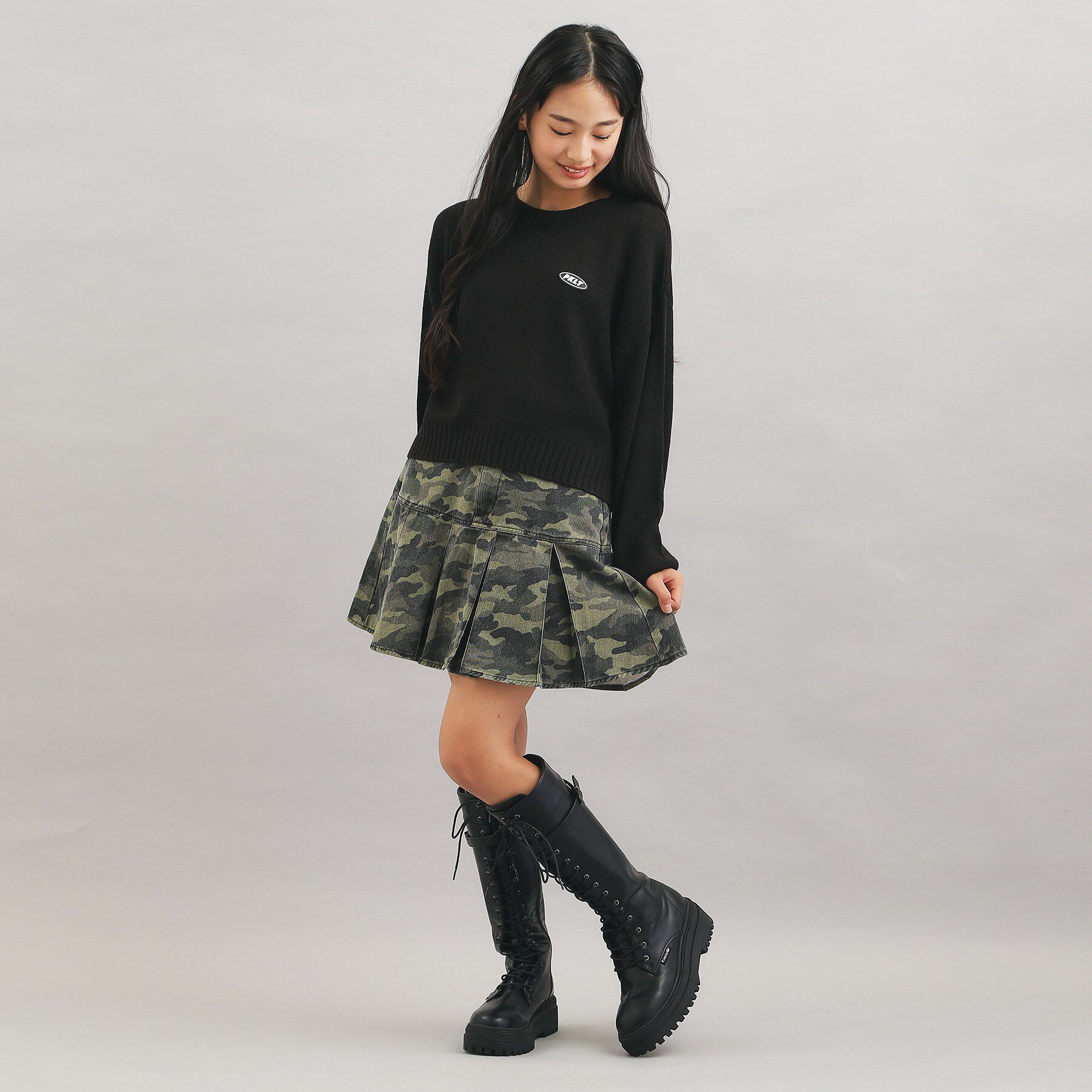 PINK-latte「【プチプラ】短丈ニットプルオーバー」|ニット・セーター|