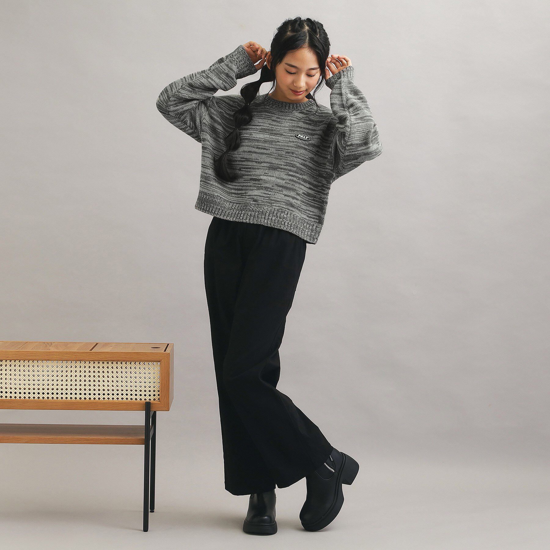 PINK-latte「【プチプラ】短丈ニットプルオーバー」|ニット・セーター|