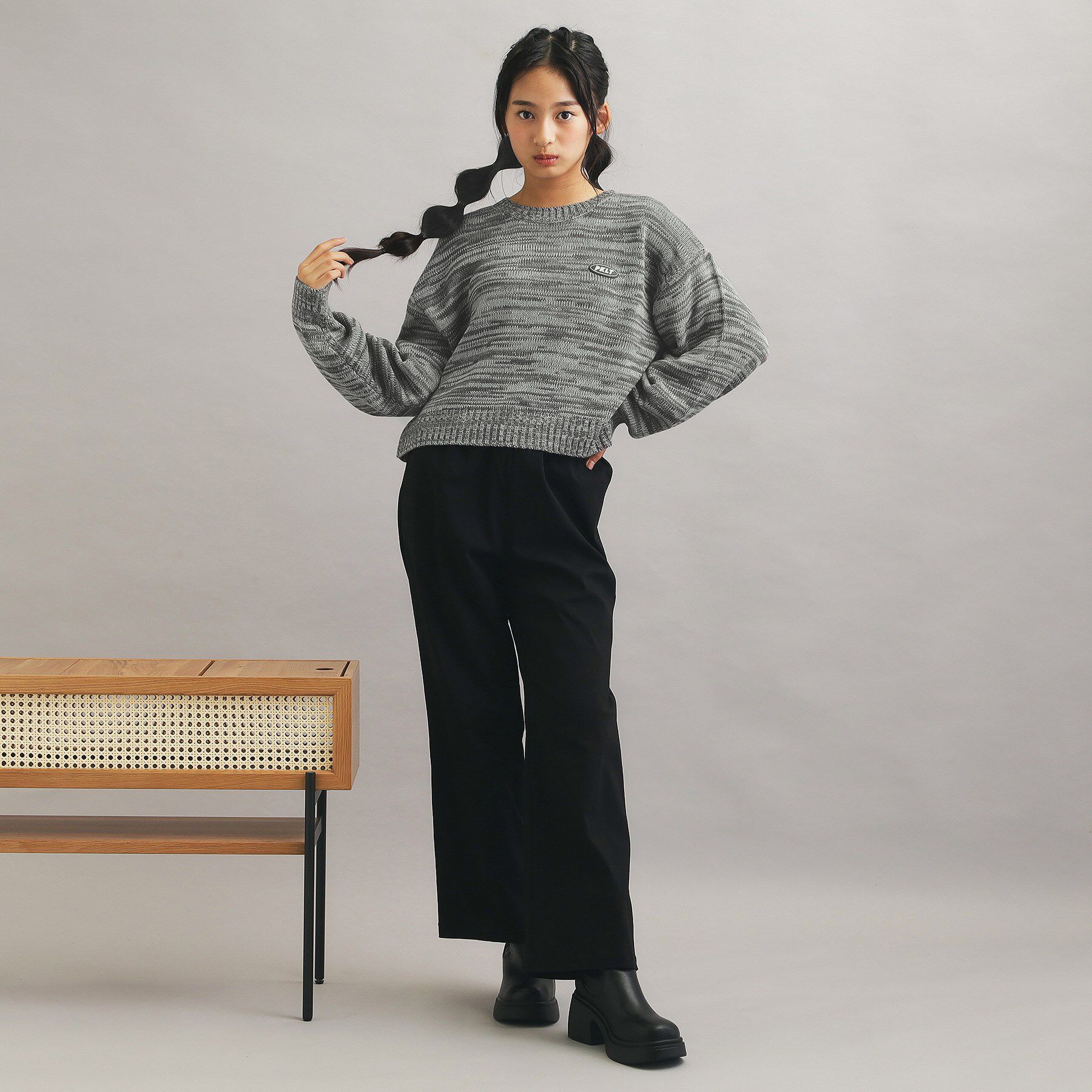 PINK-latte「【プチプラ】短丈ニットプルオーバー」|ニット・セーター|