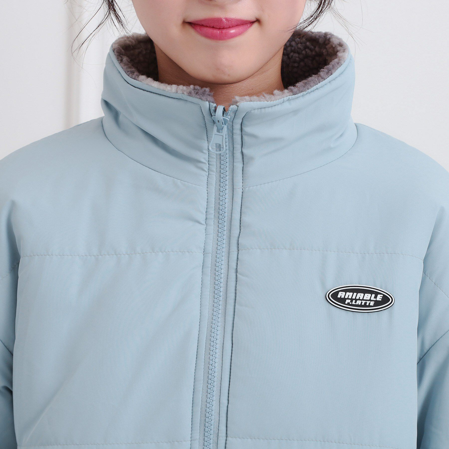 PINK-latte「ボアリバーシブルブルゾン」|ブルゾン・スタジャン|