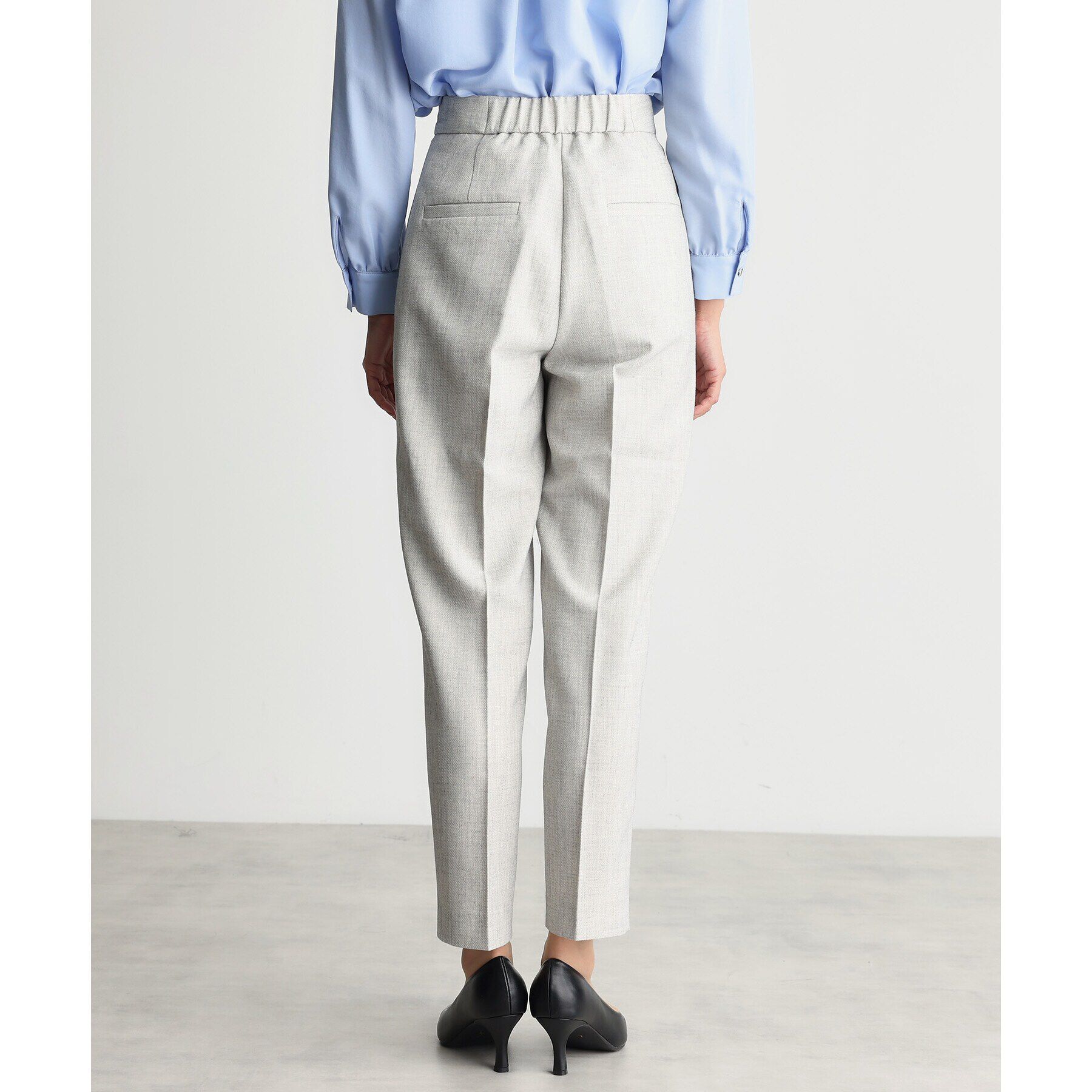 THE SHOP TK「【ONOFF活躍/セレモニー/通勤】杢調カルゼテーパードパンツ/洗える」|その他|