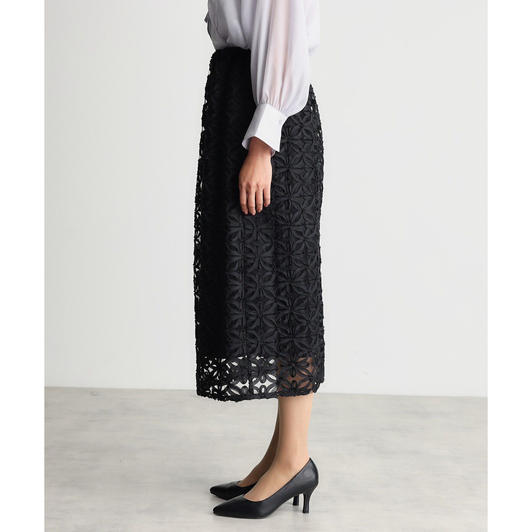 THE SHOP TK「【ONOFF活躍／セレモニー】刺繍レーススカート／洗える」|スカート|