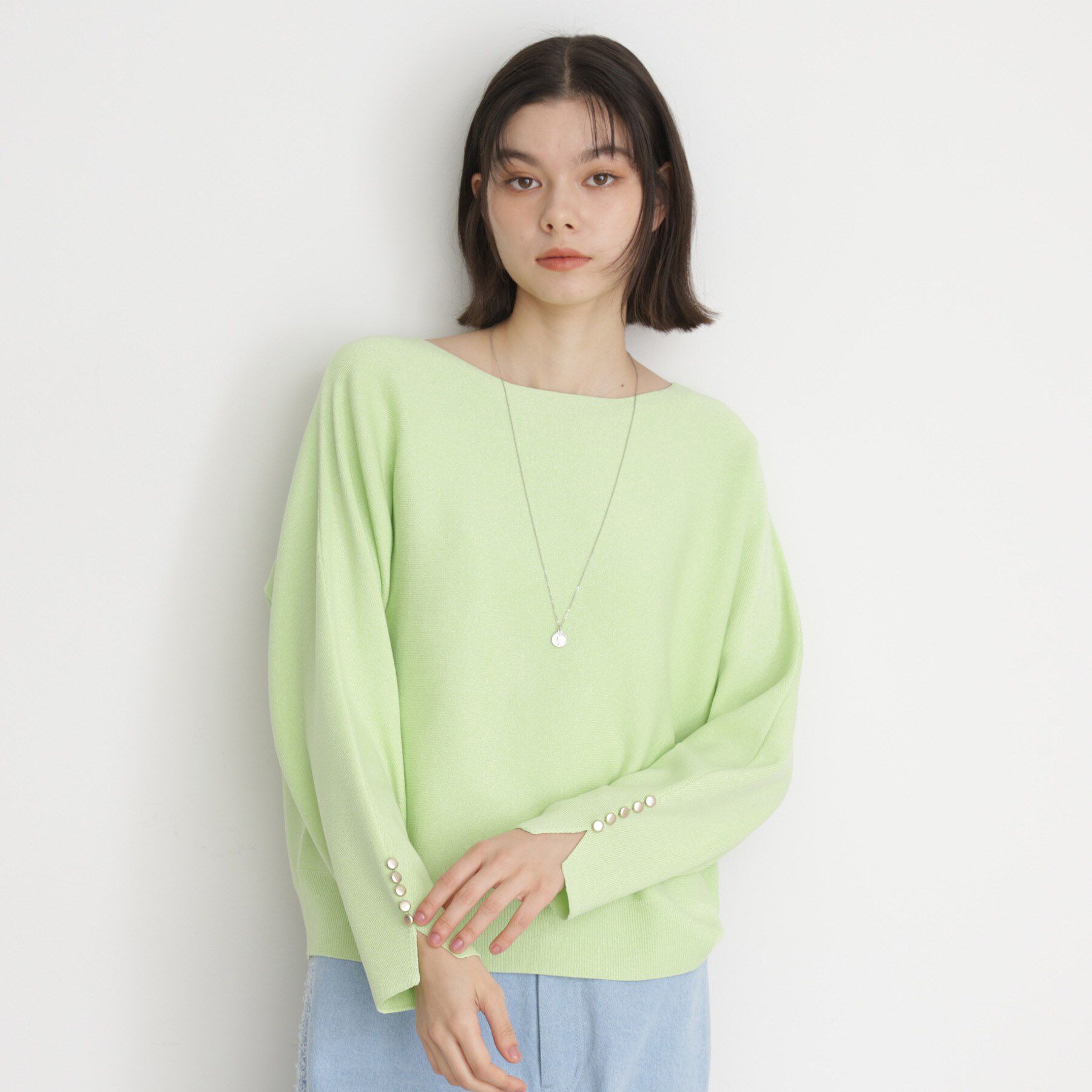 THE SHOP TK「ドルマン袖釦ニット【洗濯機OK】」|ニット・セーター|