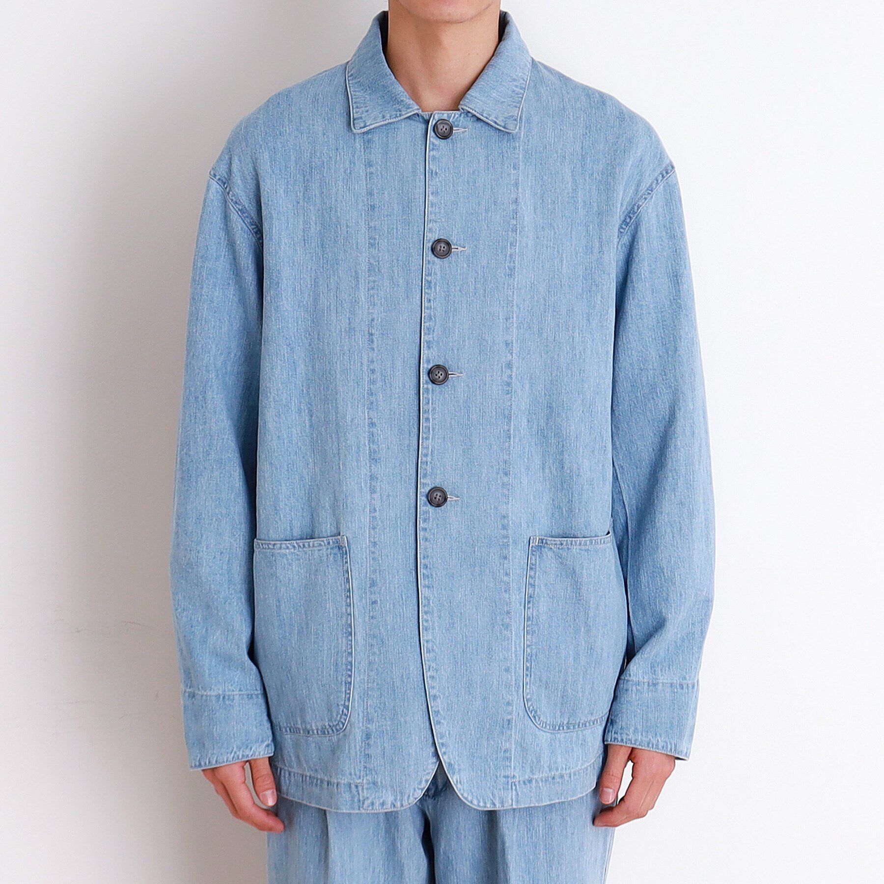 THE SHOP TK「綿麻デニムカバーオール　セットアップ可」|ブルゾン・スタジャン|