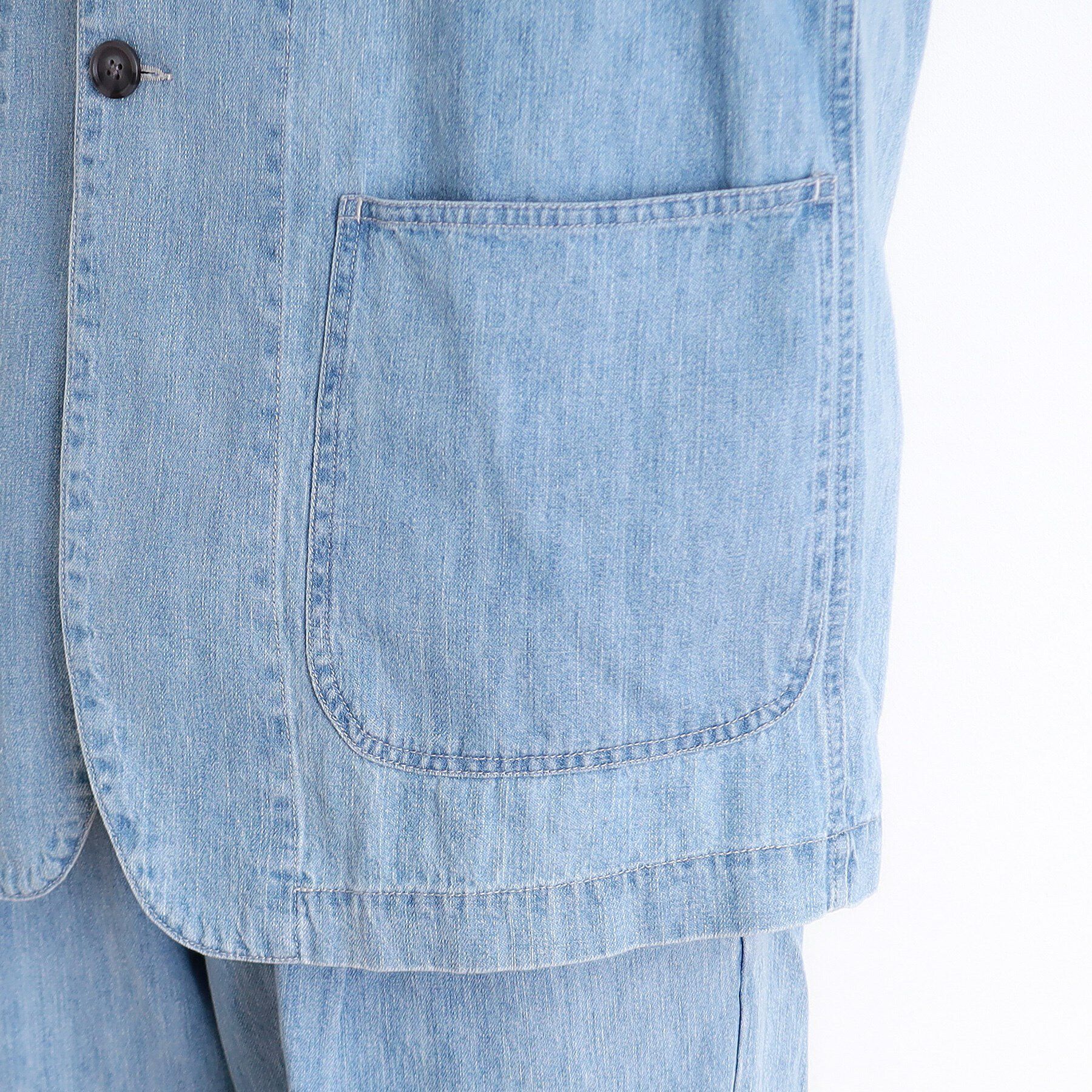 THE SHOP TK「綿麻デニムカバーオール　セットアップ可」|ブルゾン・スタジャン|