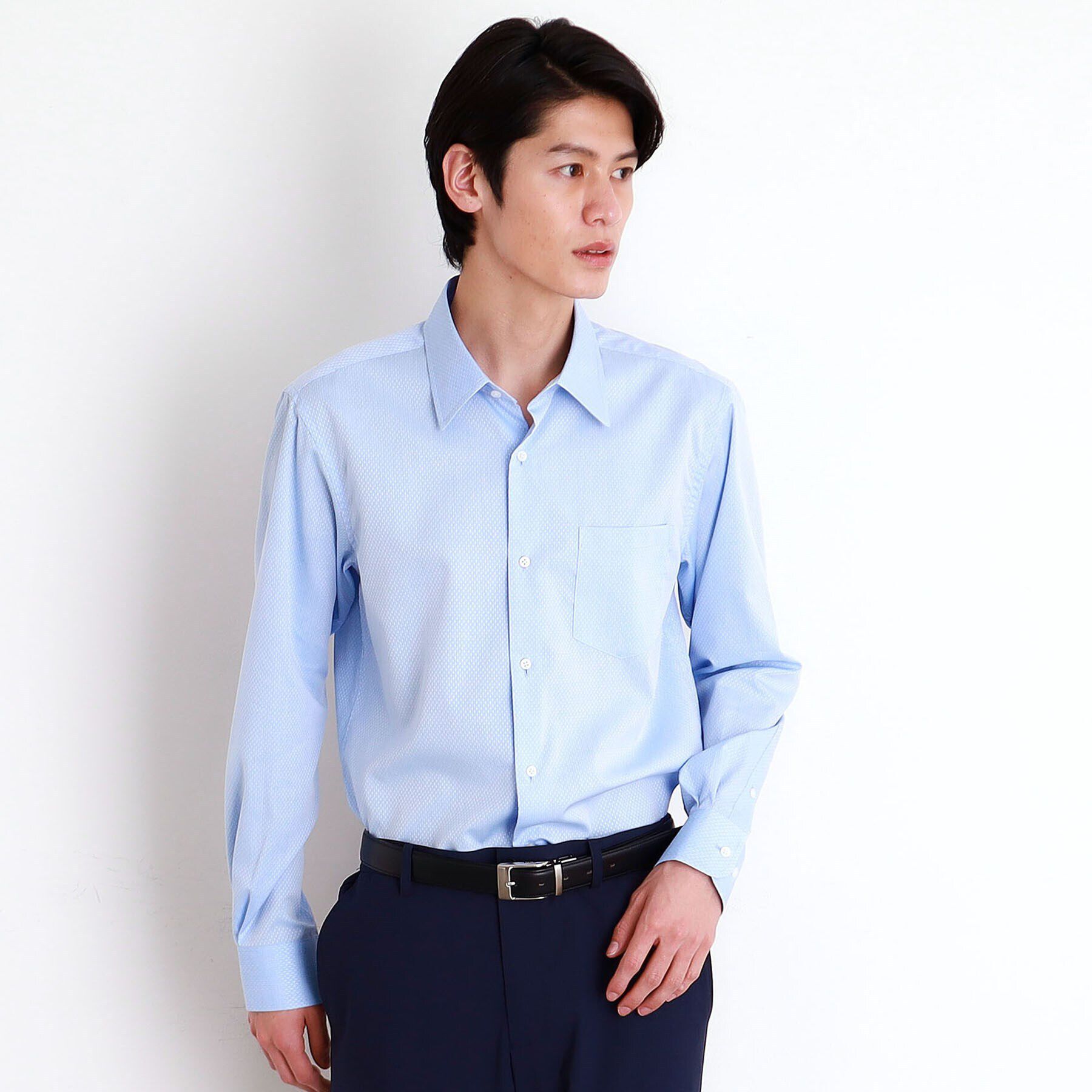 THE SHOP TK「ドレスドビーシャツ」|シャツ・ブラウス|サックスブルー(09