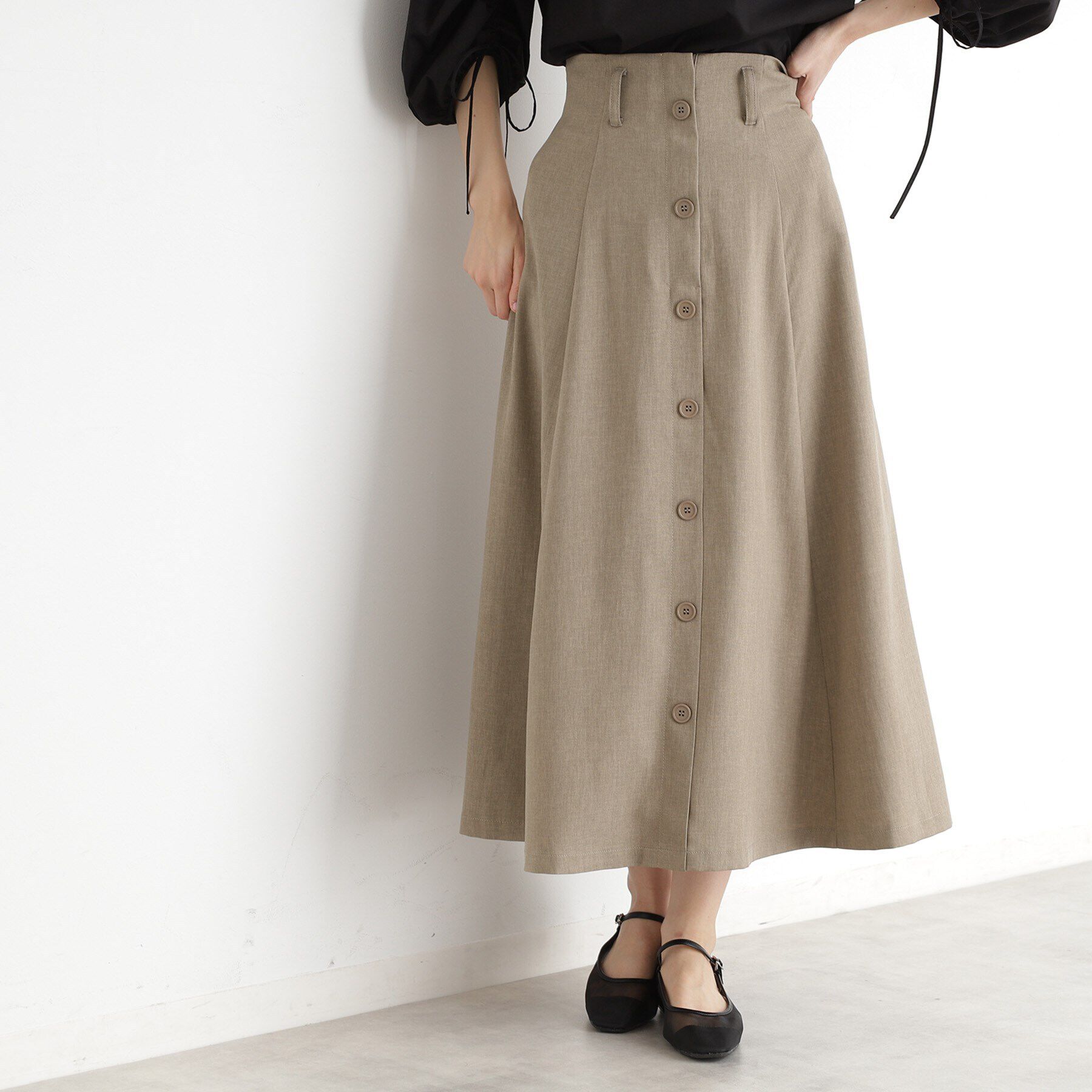 THE SHOP TK「フラップベルト付きスカート【洗える】」|スカート|