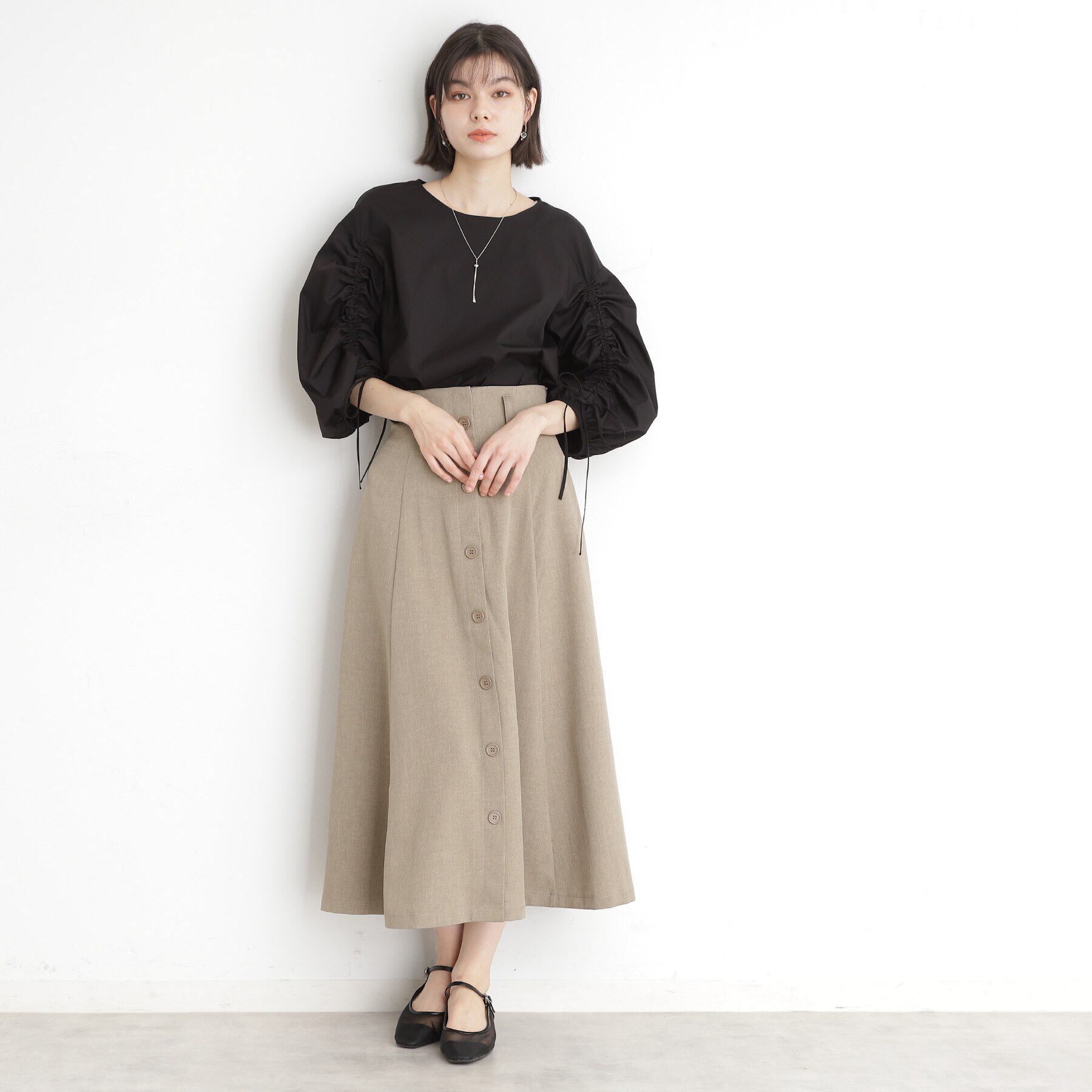 THE SHOP TK「フラップベルト付きスカート【洗える】」|スカート|