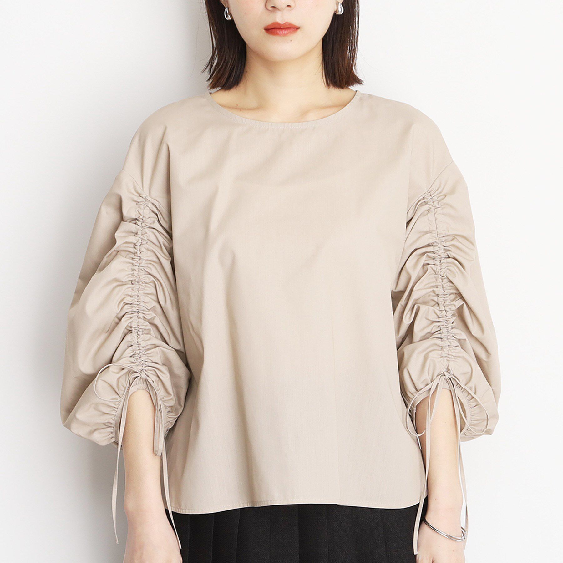 THE SHOP TK「袖シャーリングブラウス【洗濯機OK】」|シャツ・ブラウス|