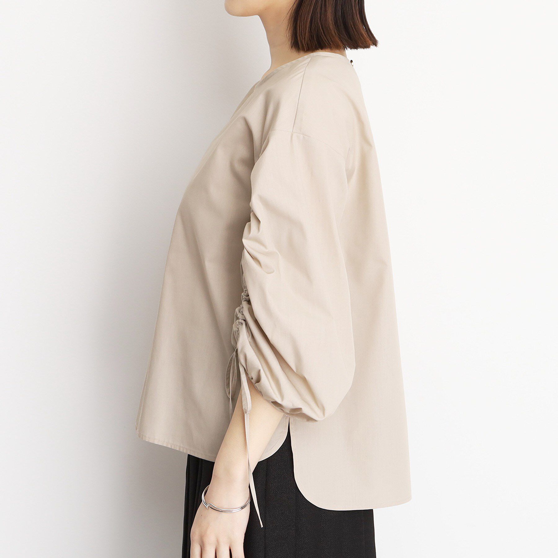 THE SHOP TK「袖シャーリングブラウス【洗濯機OK】」|シャツ・ブラウス|