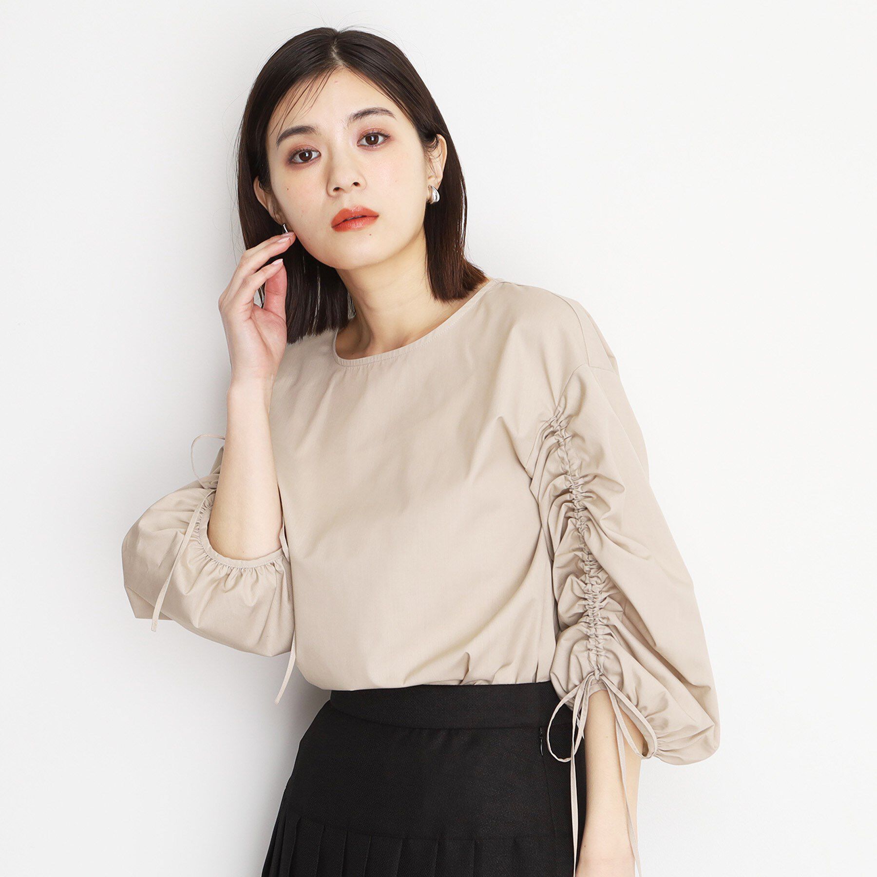 THE SHOP TK「袖シャーリングブラウス【洗濯機OK】」|シャツ・ブラウス|