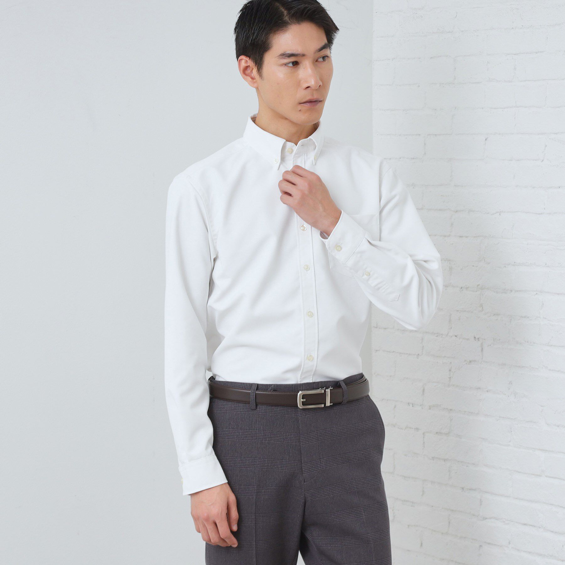 THE SHOP TK「【ON/OFF兼用】シャンブレー オックスシャツ 洗濯機OK / 吸水速乾 / 汗じみ防止」|シャツ・ブラウス|オフホワイト(003